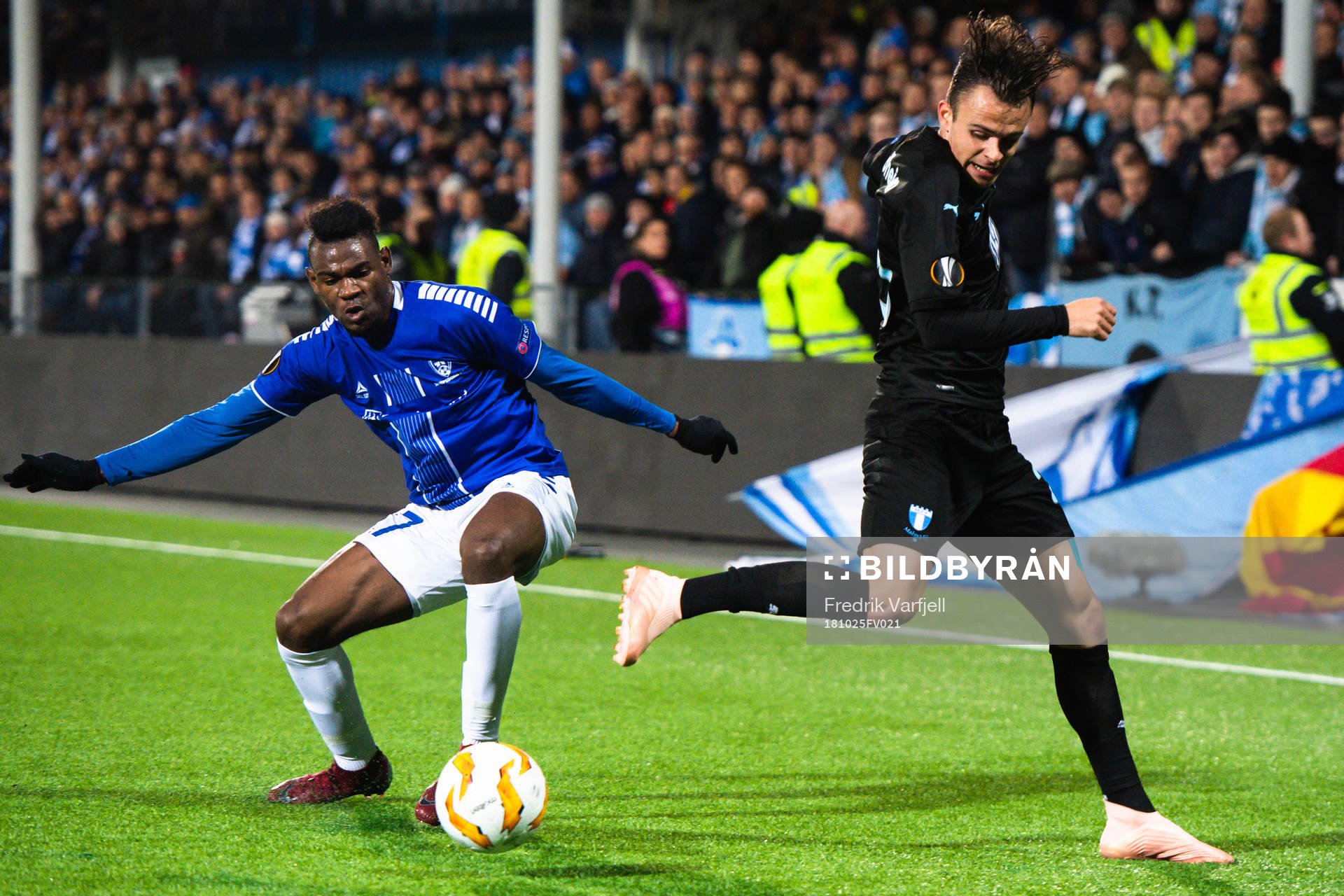 Rashad Muhammed of Sarpsborg 08 and Andreas Vindheim of