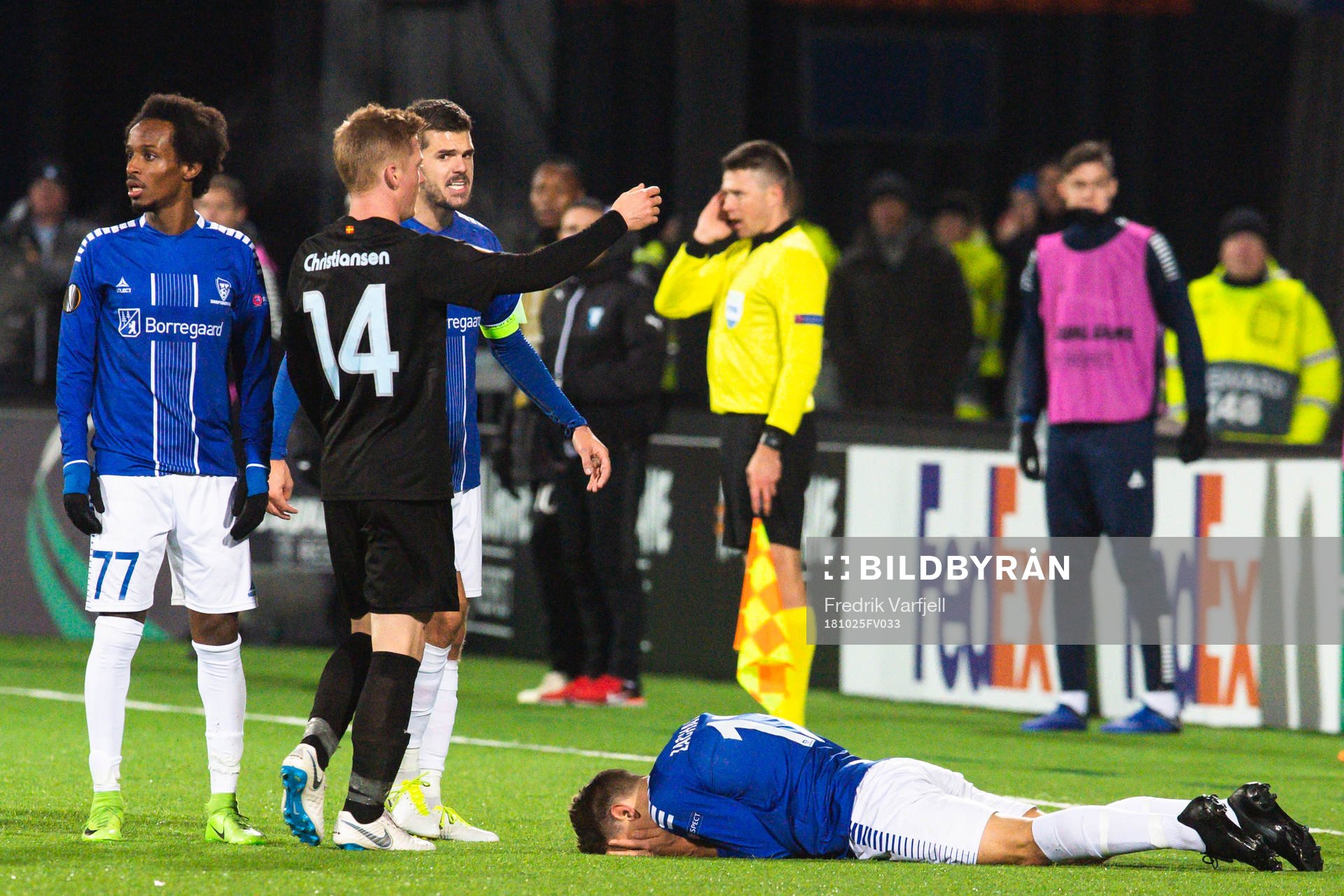 Kristoffer Zachariassen of Sarpsborg 08 is in pain