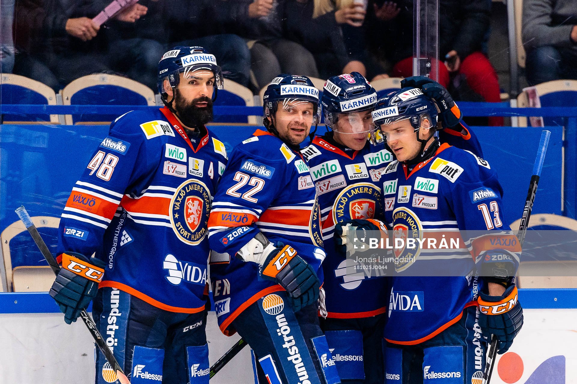 Växjös Daniel Rahimi, Janne Pesonen, Pontus Holmberg och