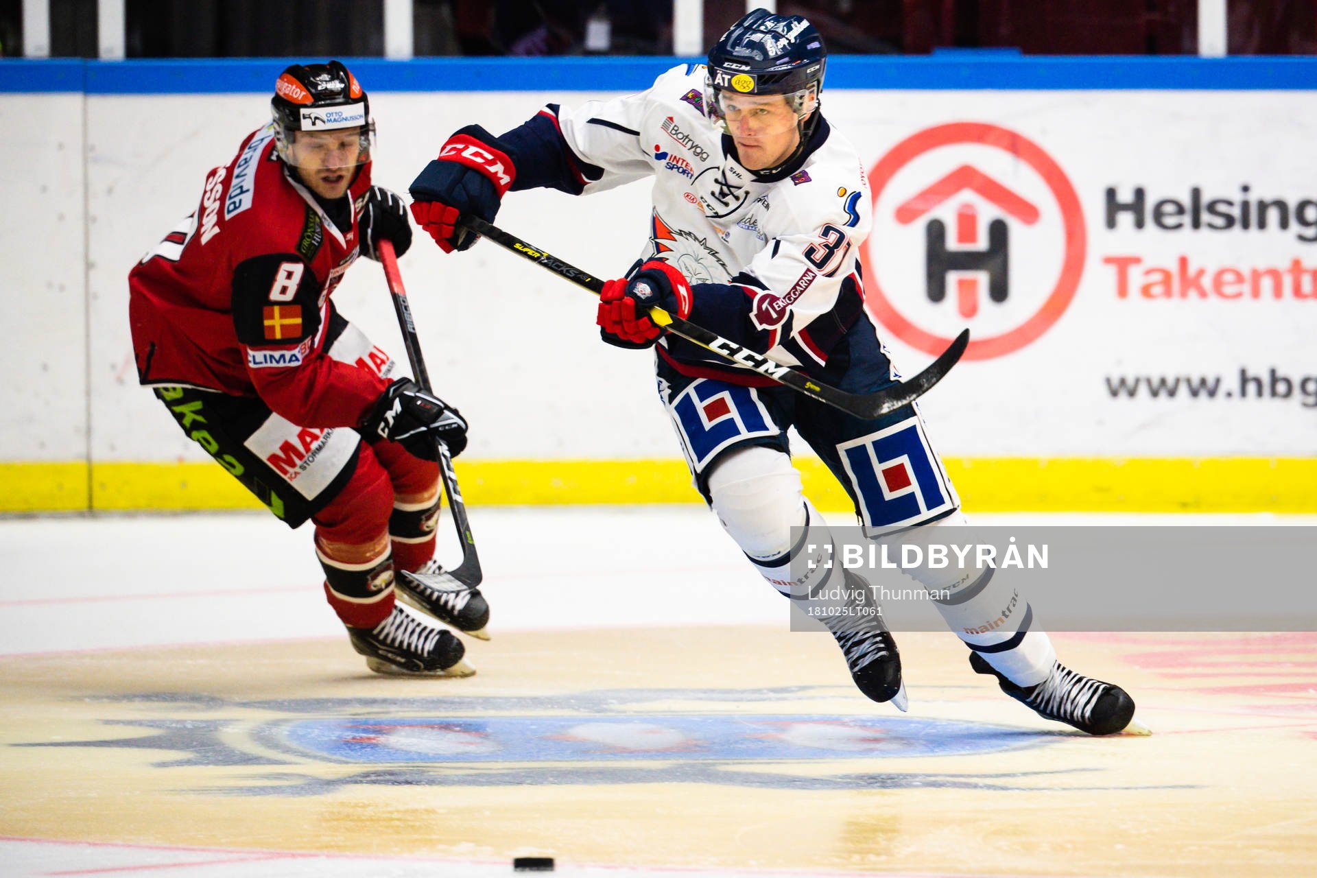 Malmö Redhawks Johan Olofsson och Linköpings Adam Ginning