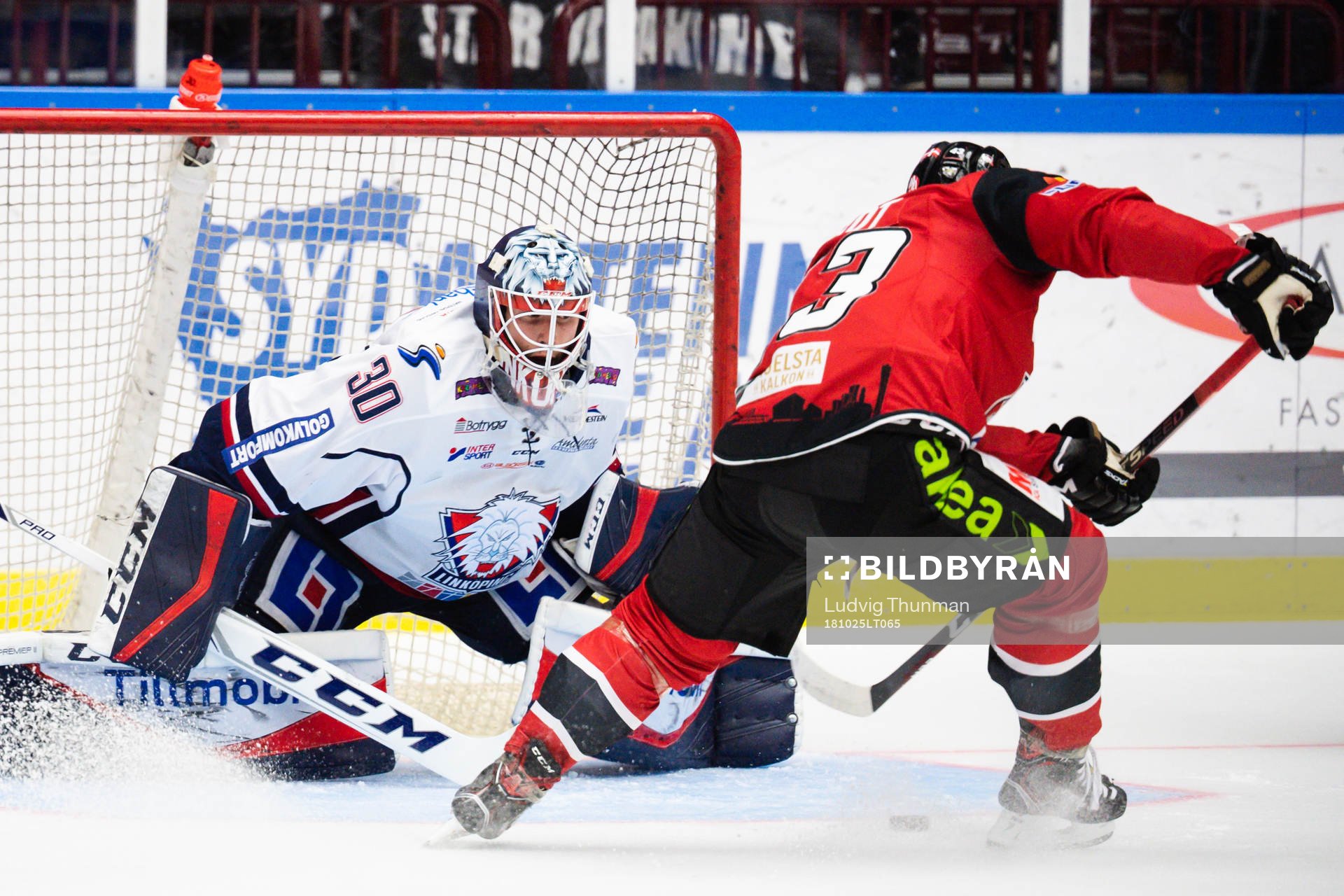 Malmö Redhawks Nichlas Hardt gör 1-1 på Linköpings