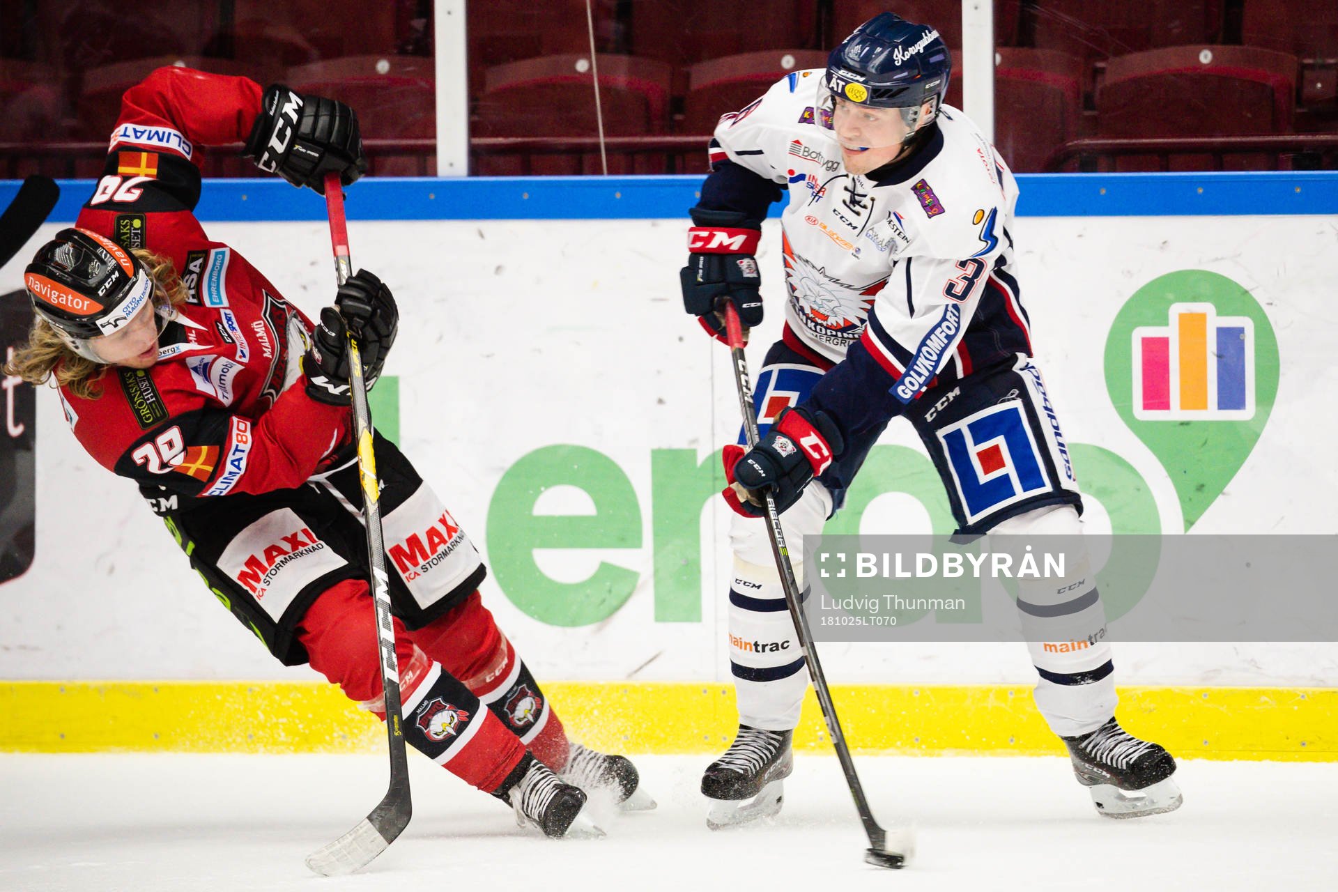 Malmö Redhawks Anton Öhman och Linköpings Almen Bibic