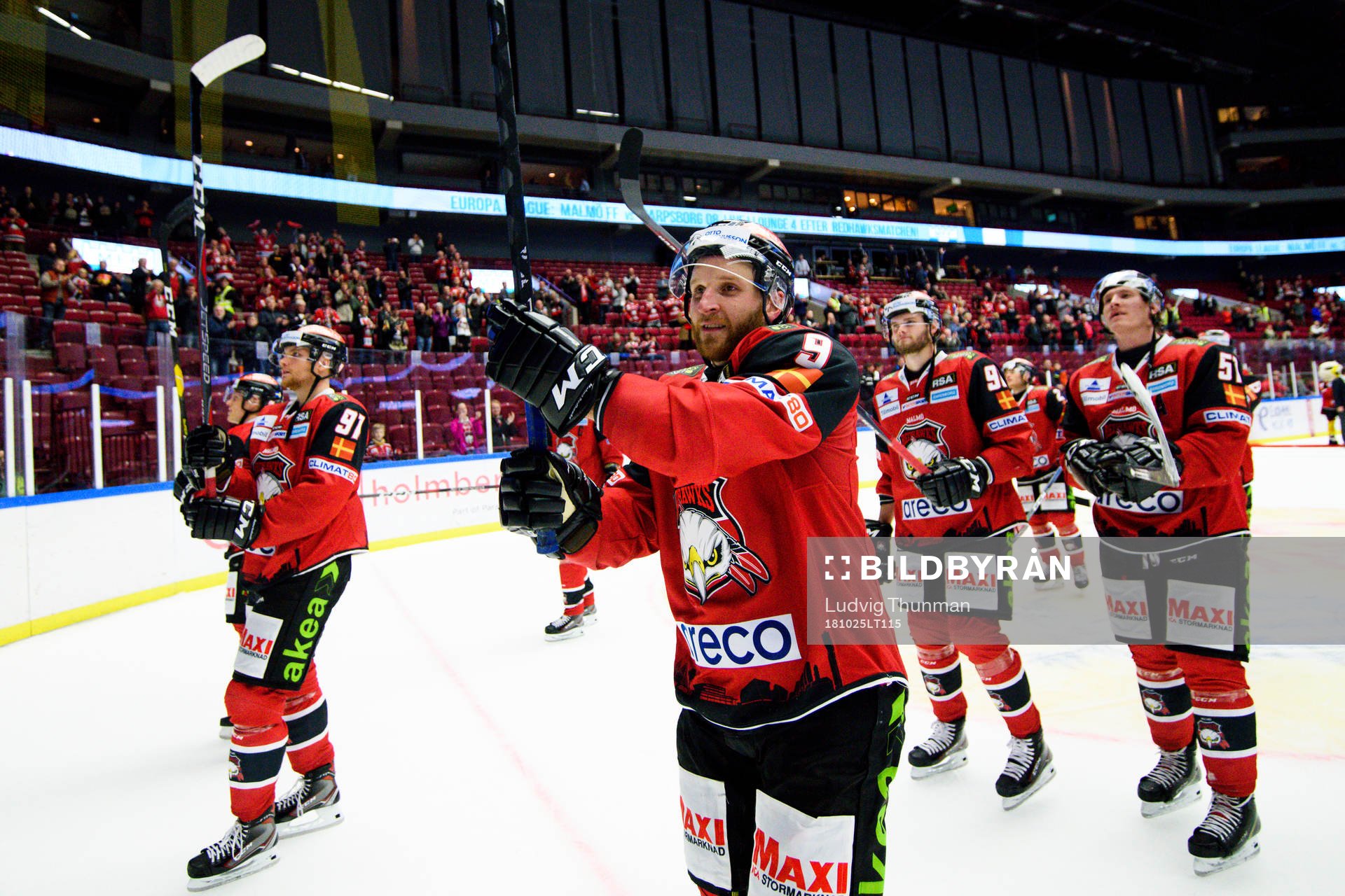 Malmö Redhawks Frederik Storm, Max Görtz och Emil