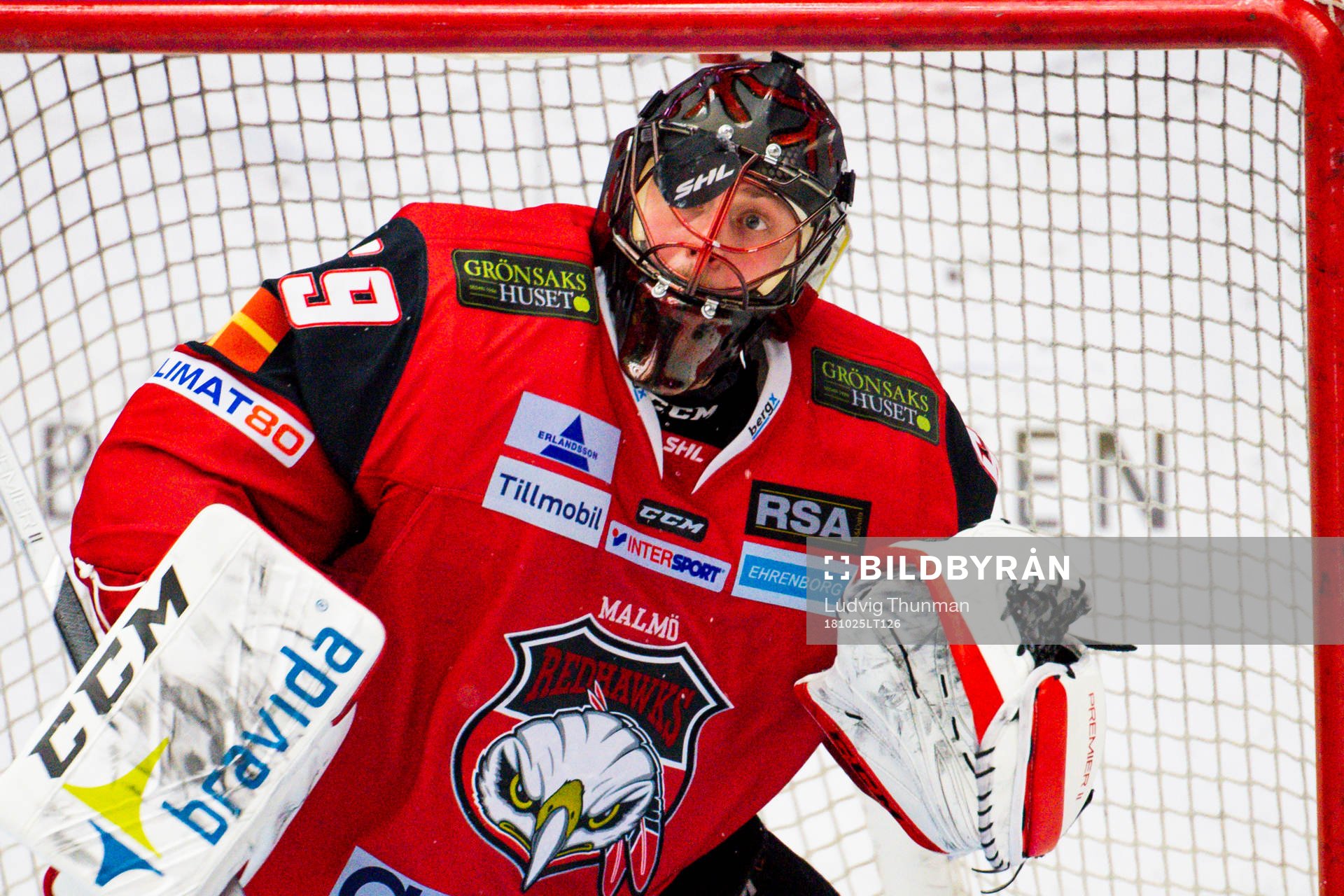 Malmö Redhawks målvakt Oscar Alsenfelt