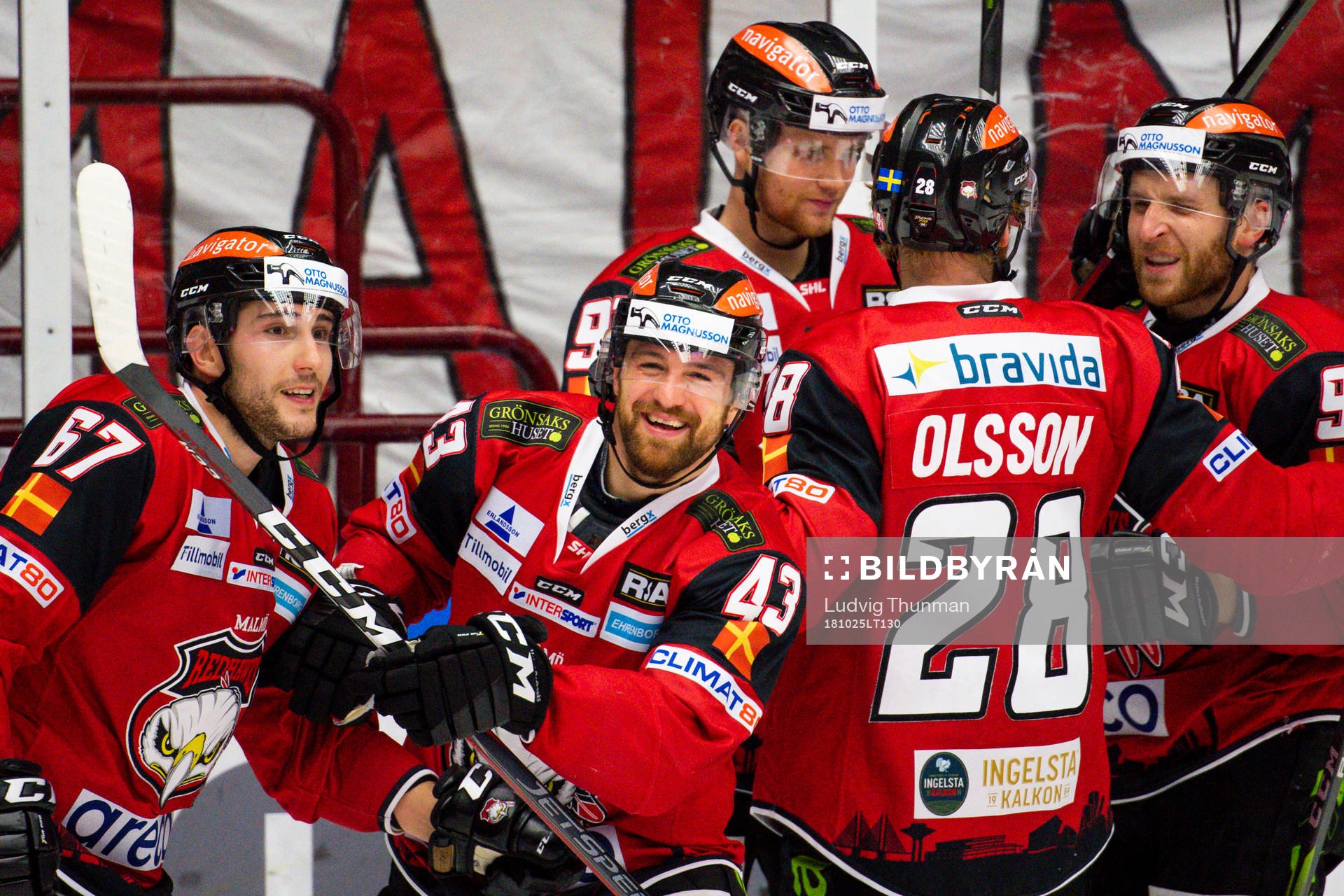 Malmö Redhawks Nichlas Hardt, Konstantin Komarek och Jens