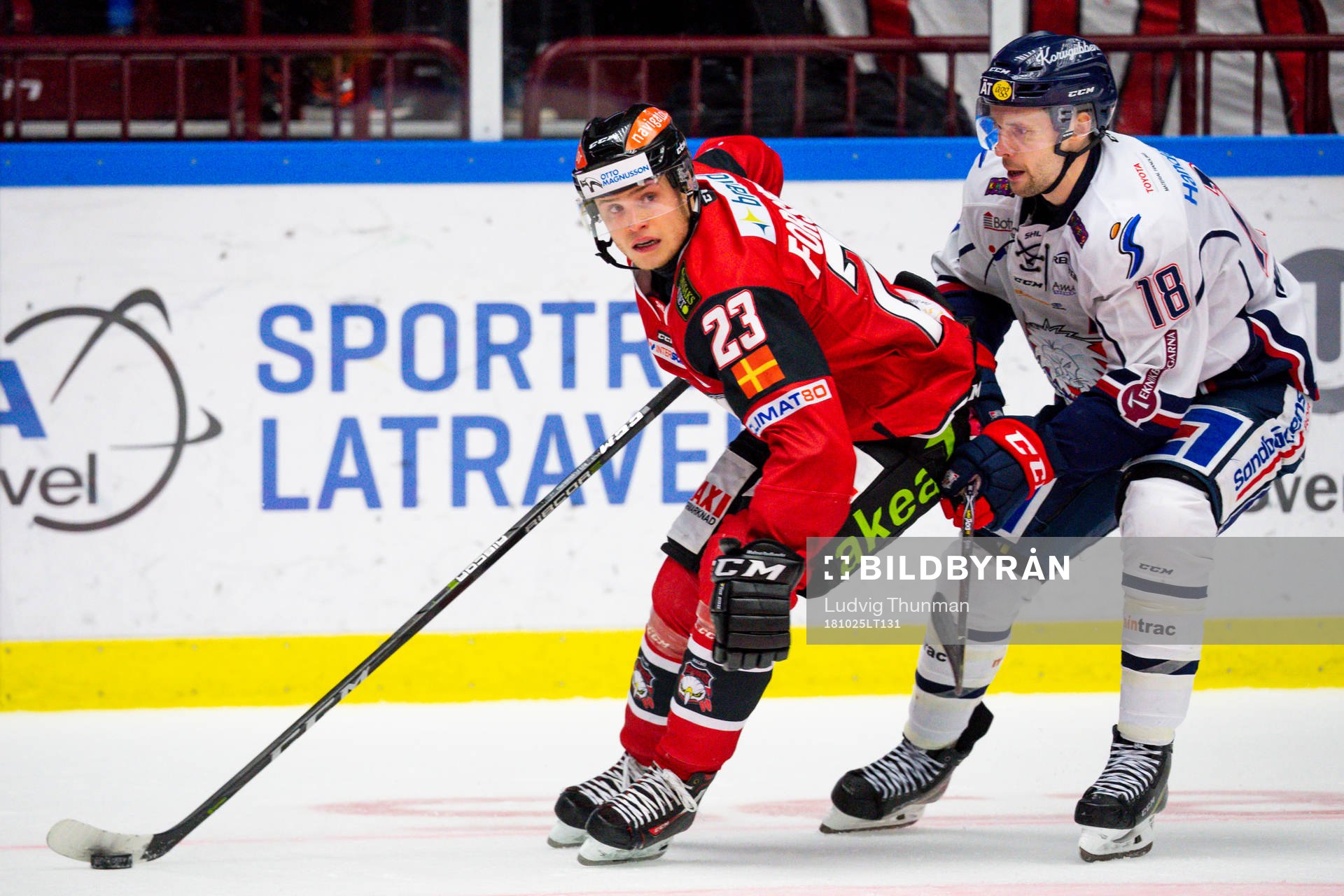 Malmö Redhawks Christoffer Forsberg jagas av Linköpings