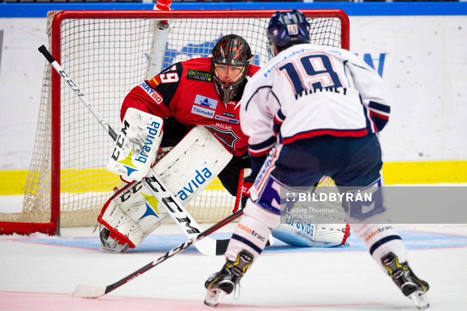 Malmö Redhawks målvakt Oscar Alsenfelt och Linköpings