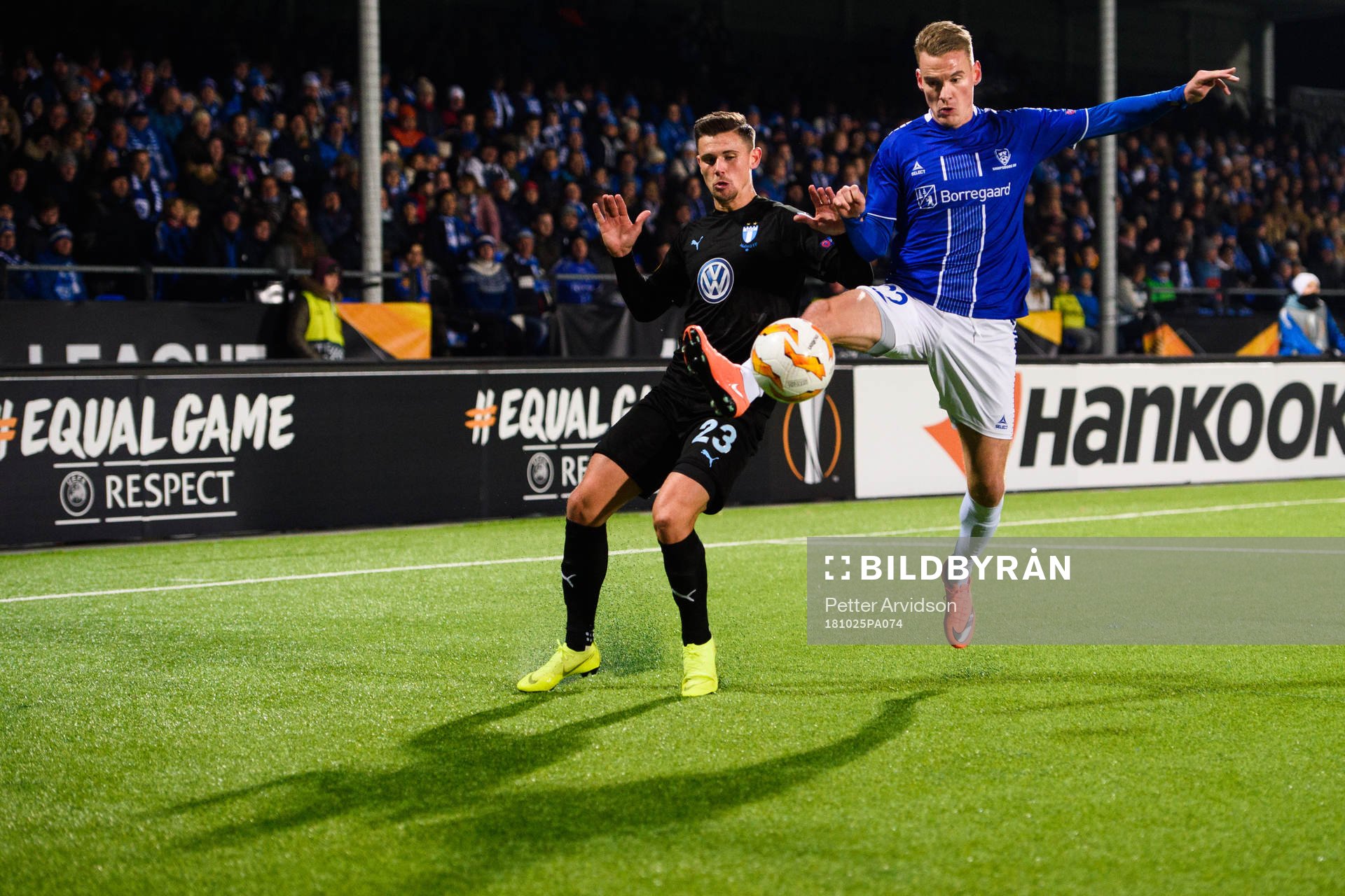 Marcus Antonsson of Malmö FF and Jon-Helge Tveita of