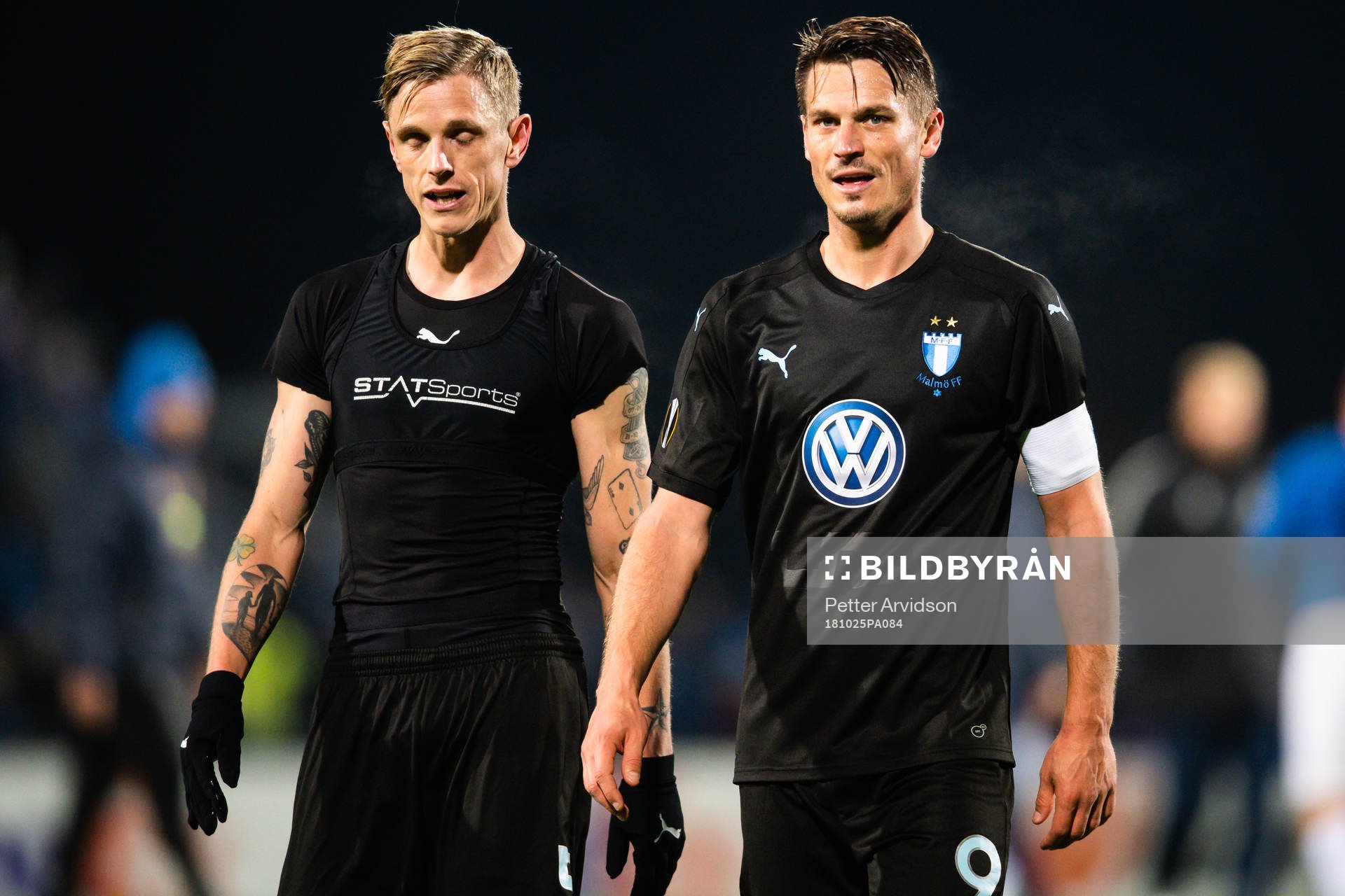 Sören Rieks and Markus Rosenberg Malmö FF looks dejected