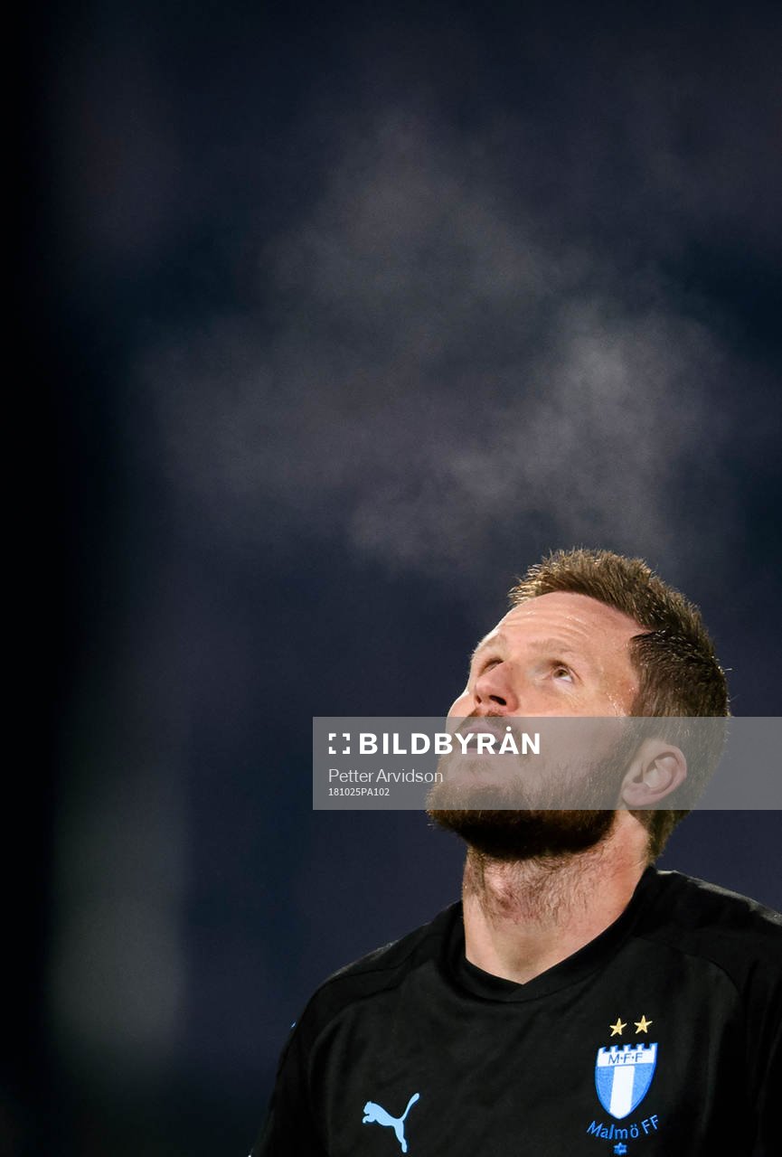 Lasse Nielsen of Malmö FF looks dejected
