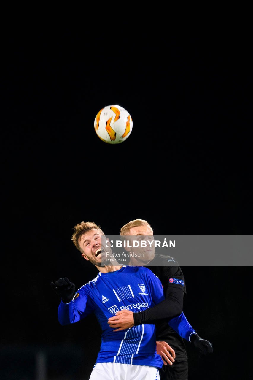 Patrick Mortensen of Sarpsborg 08 and Franz Brorsson of