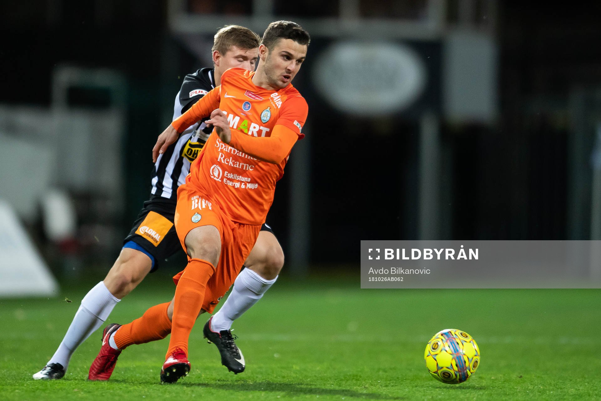 AFC Eskilstunas Kadir Hodic under fotbollsmatchen i Superettan mellan Landskrona och Eskilstuna den 26 oktober 2018 i Landskrona.