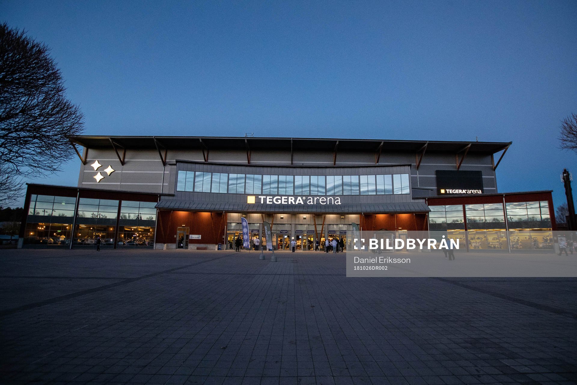 Tegera Arena innan ishockeymatchen i Hockeyallsvenskan