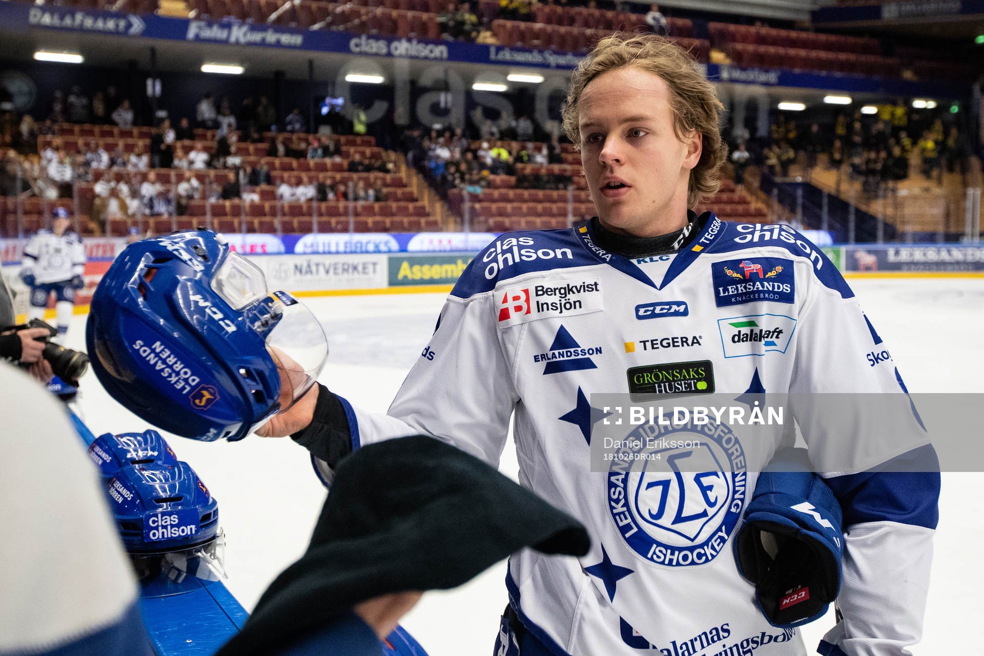 Leksands Filip Johansson vid värmningen innan