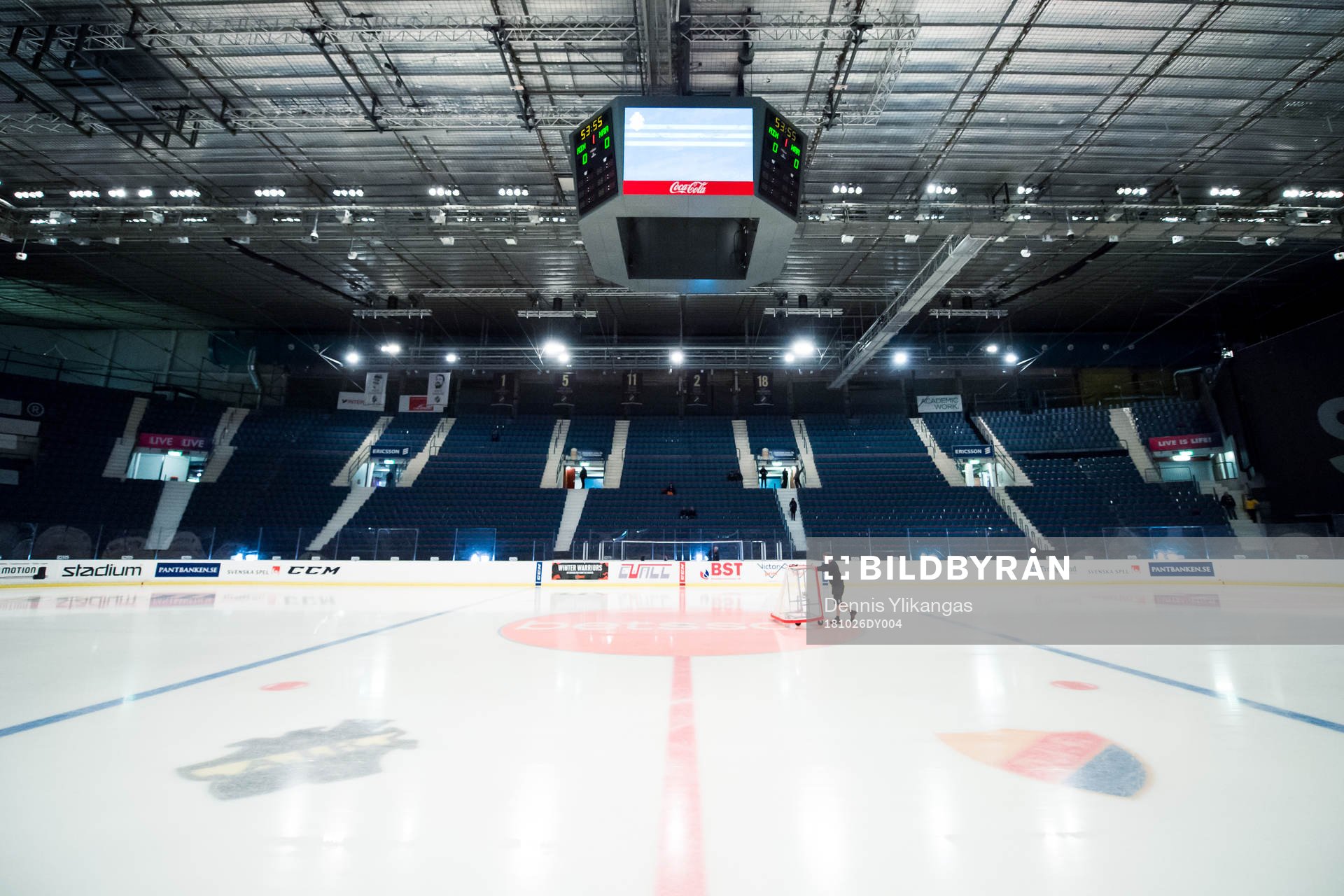 Interiör av Hovet innan ishockeymatchen i