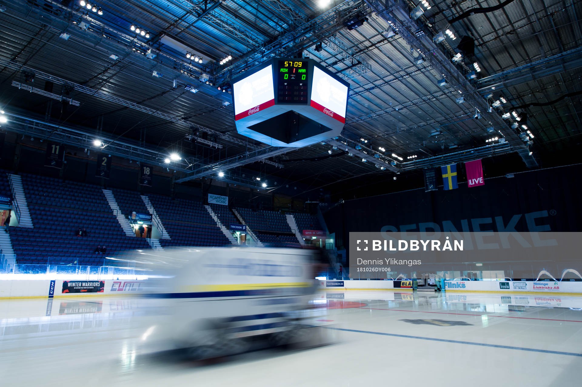 Interiör av Hovet innan ishockeymatchen i