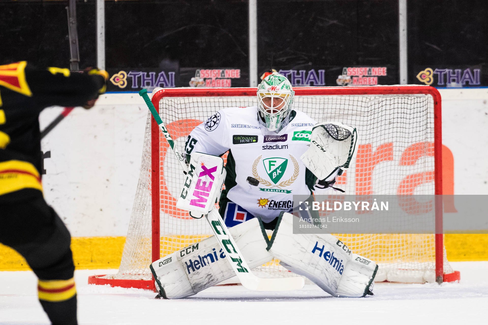 Färjestads målvakt Adam Werner