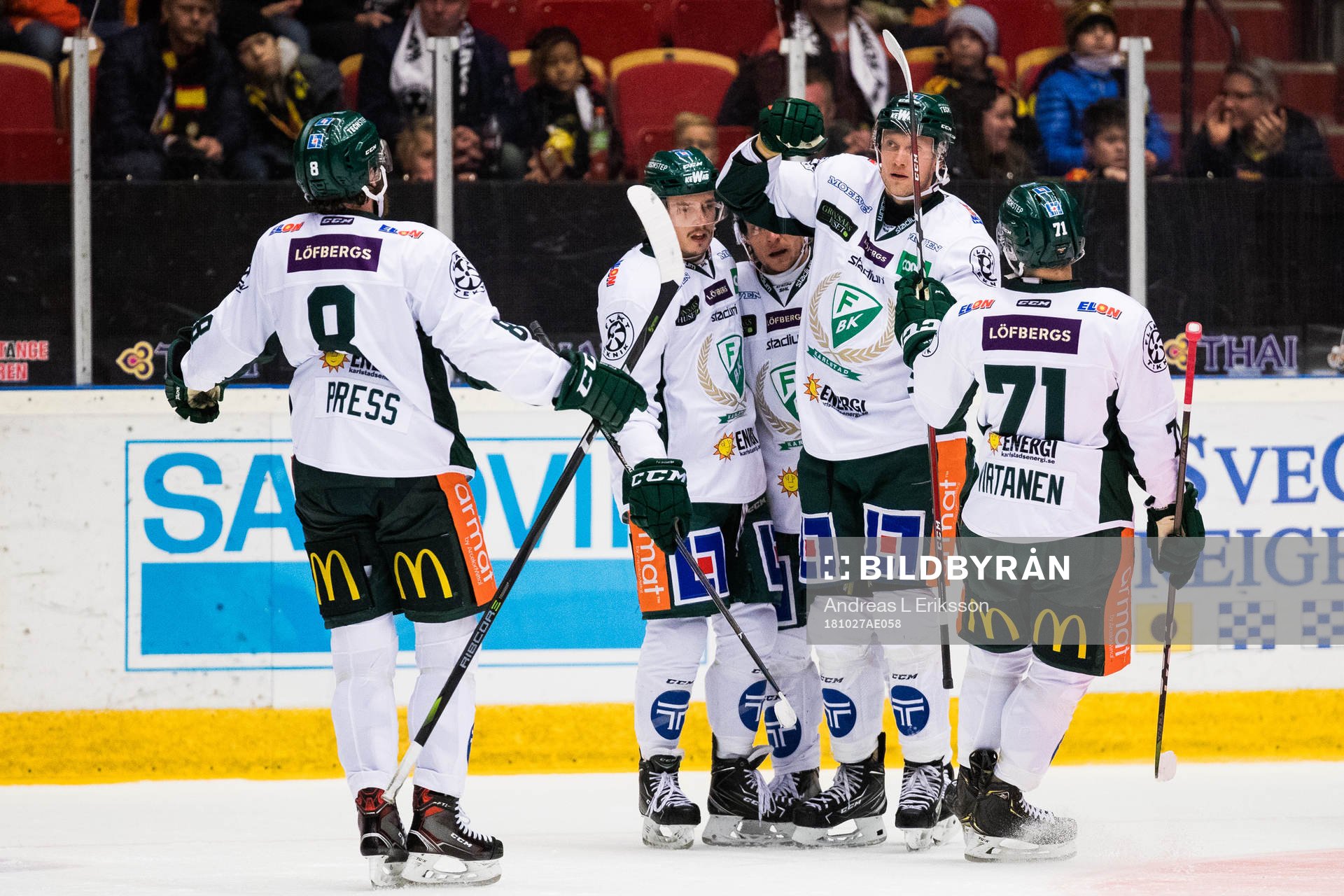 Färjestads Johan Ryno jublar