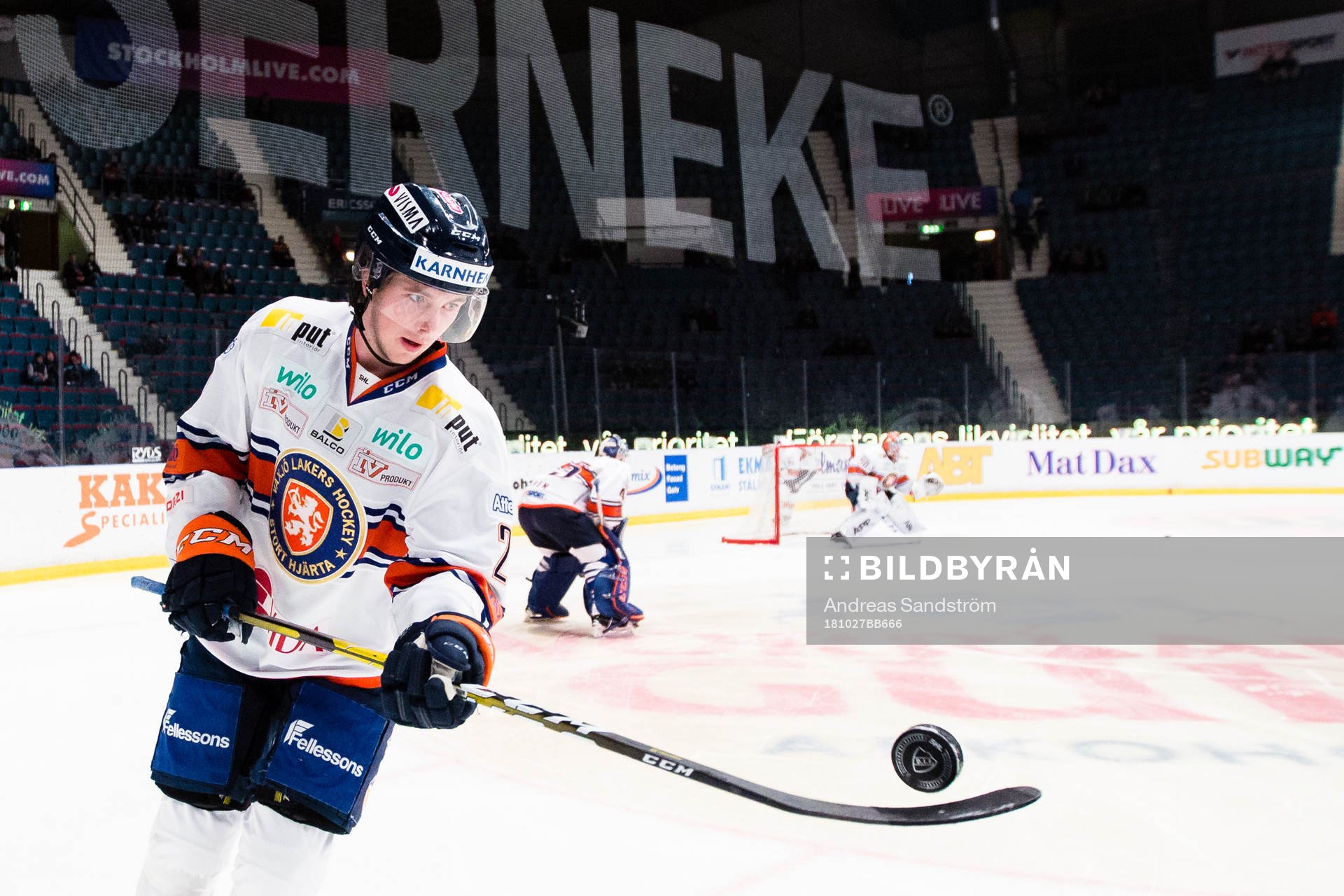 Växjös Nils Carnbäck på uppvärmningen