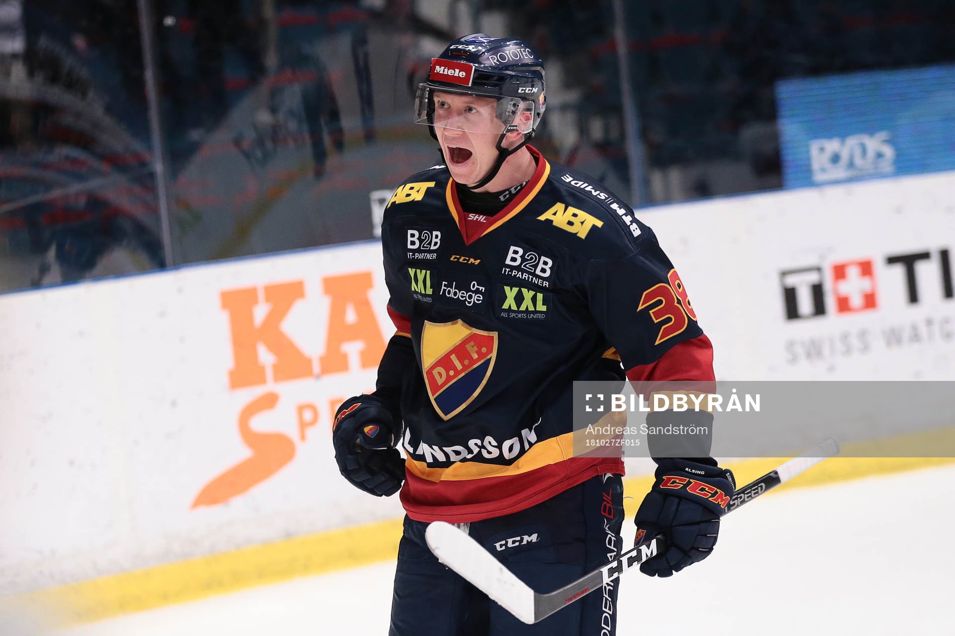Djurgårdens Olle Alsing jublar