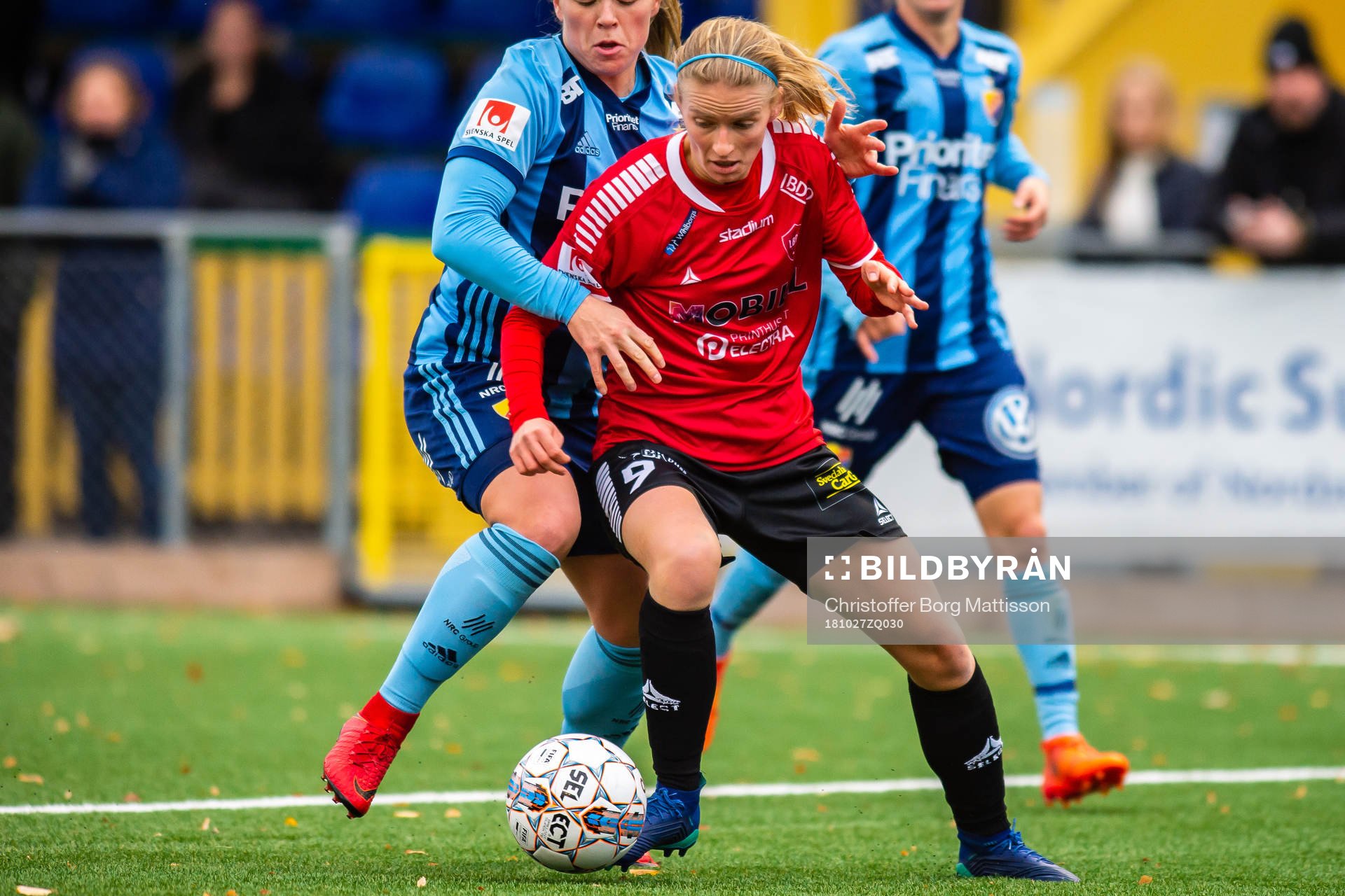 LB07s Amanda Kander under fotbollsmatchen i Damallsvenskan mellan LB07 och Djurgården den 27 oktober 2018 i Limhamn.