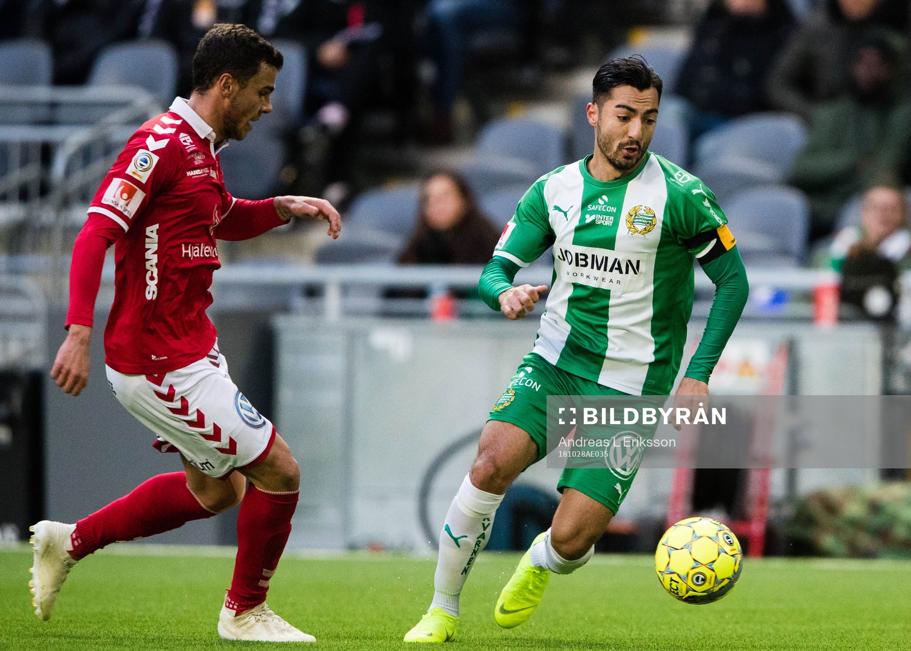 Kalmars Herman Hallberg och Hammarbys Jiloan Hamad