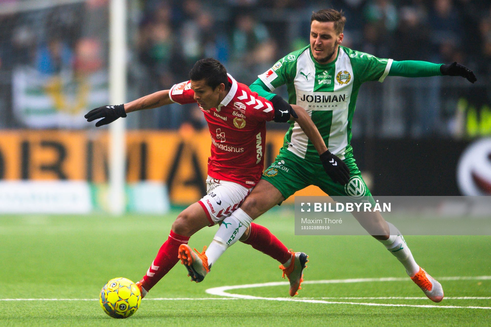 Kalmars Johan Stenmark och Hammarbys Jeppe Andersen