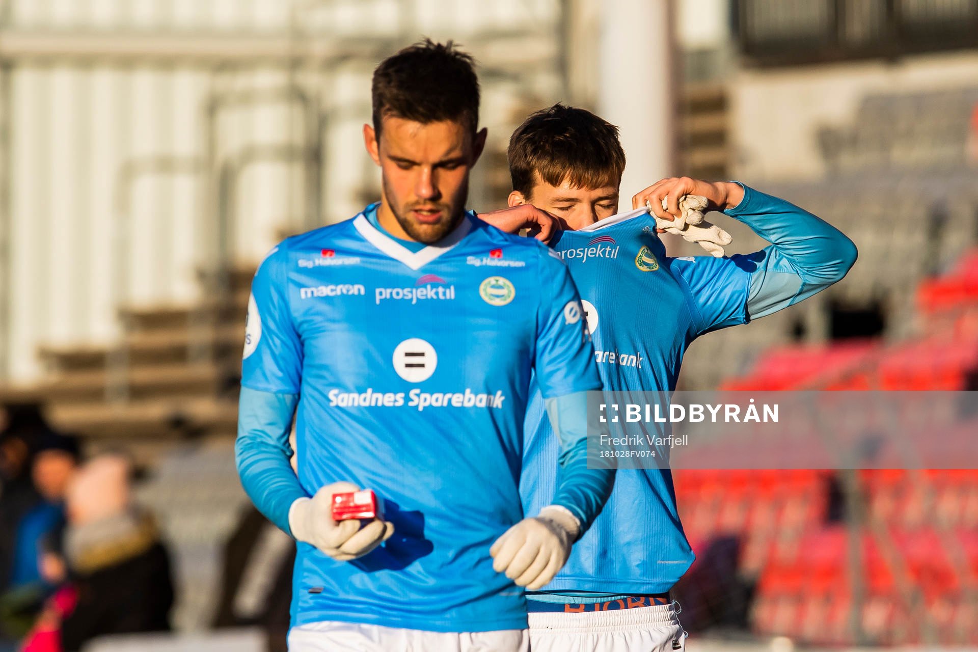 Remi Johansen and Axel Kryger of Sandnes Ulf look dejected