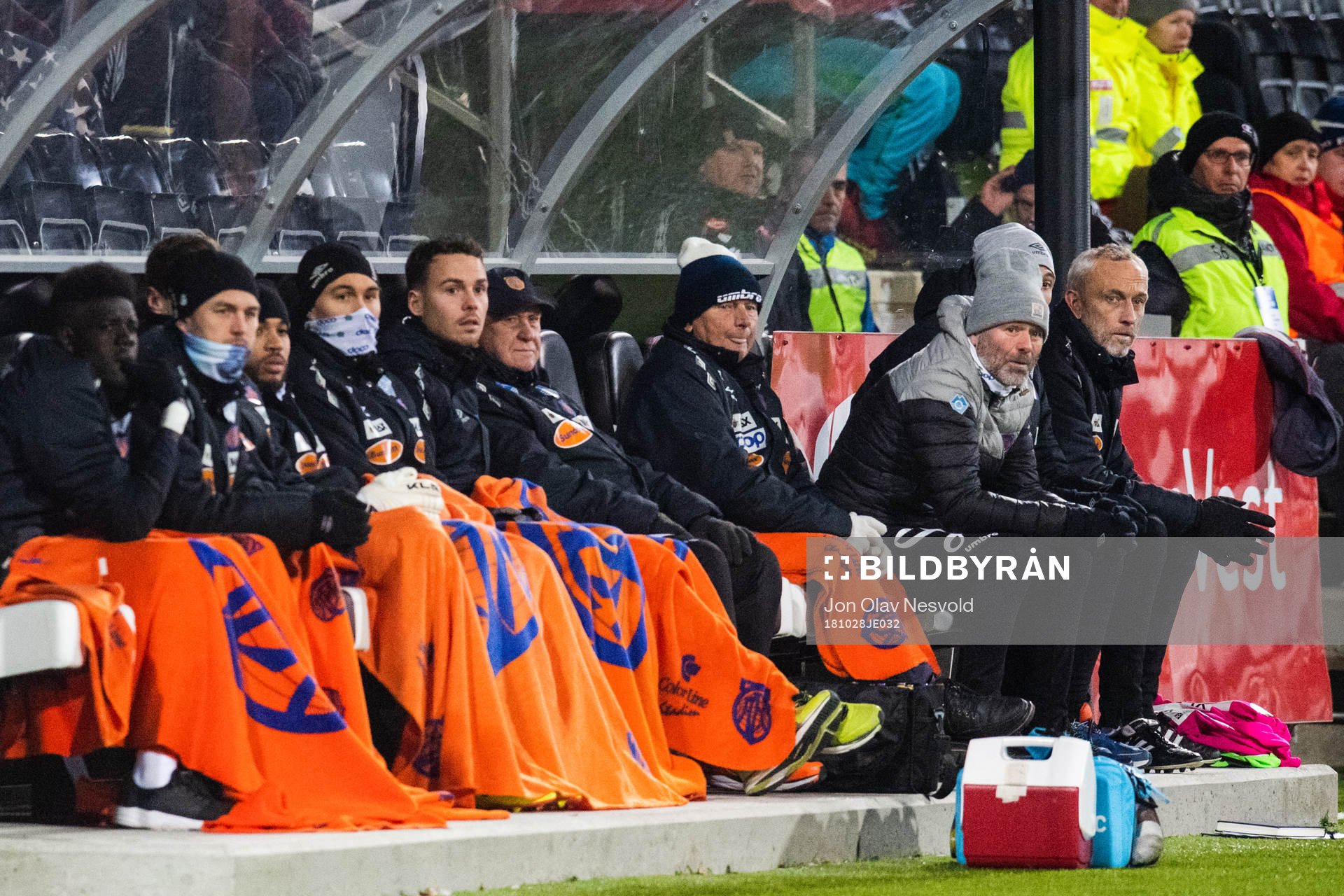 Lars Bohinen (far right), head coach of Aalesund