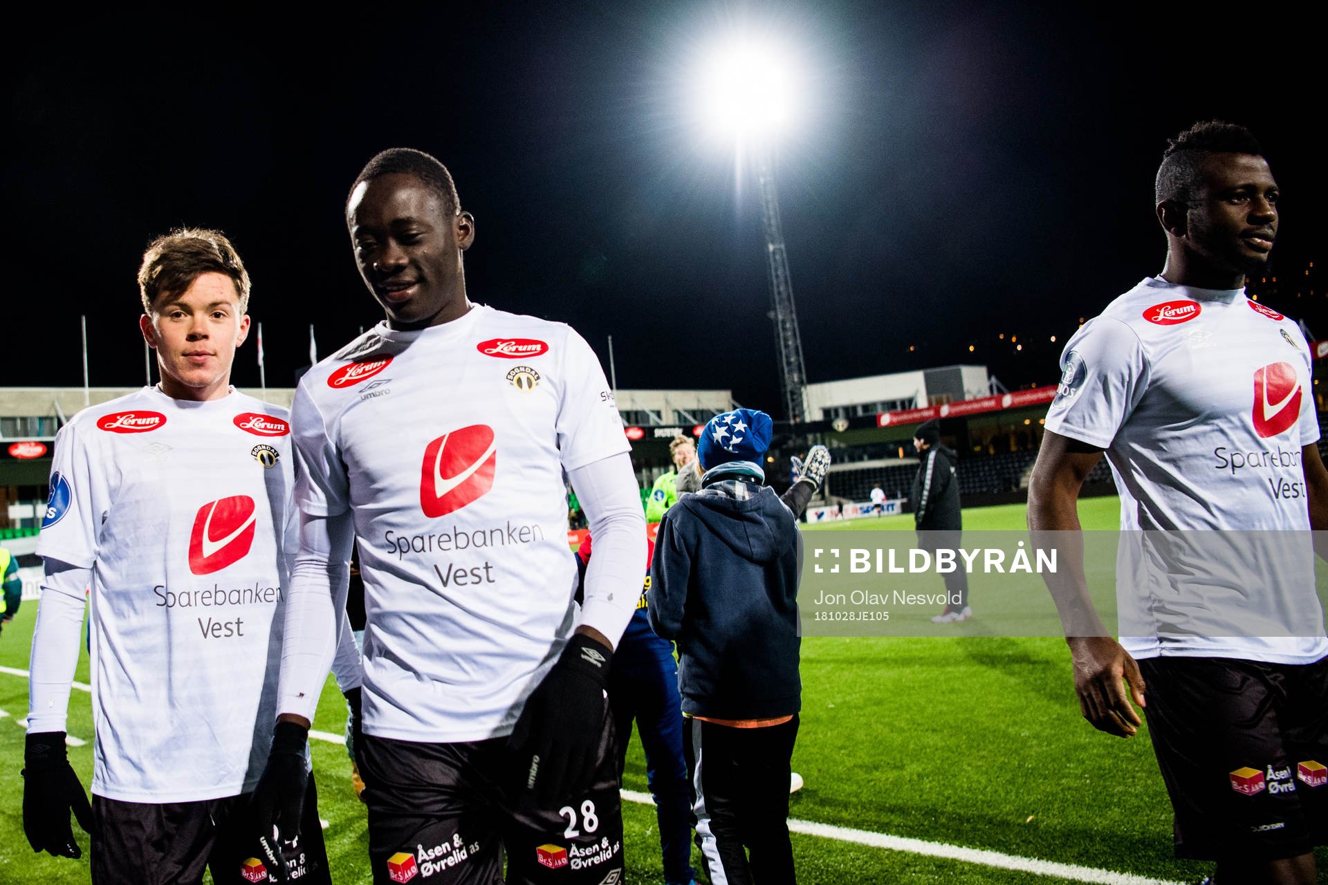 Sixten Dalen Jensen and Akor Jerome Adams of Sogndal after the OBOS-ligaen match between Sogndal and Aalesund on October 28, 2018 in Sogndal.