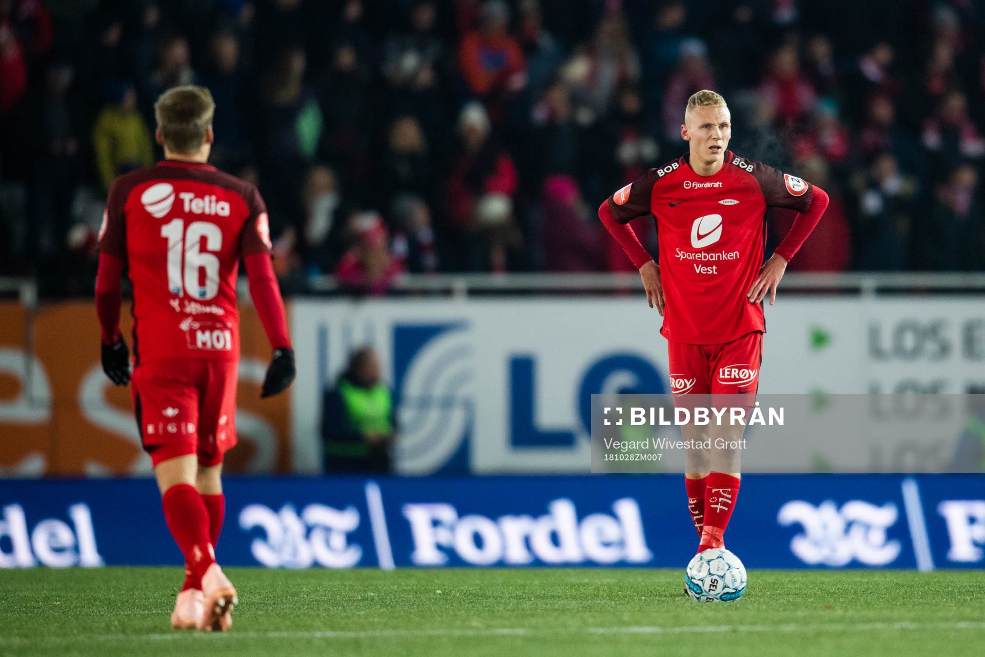 Kristoffer Barmen of Brann looks dejected