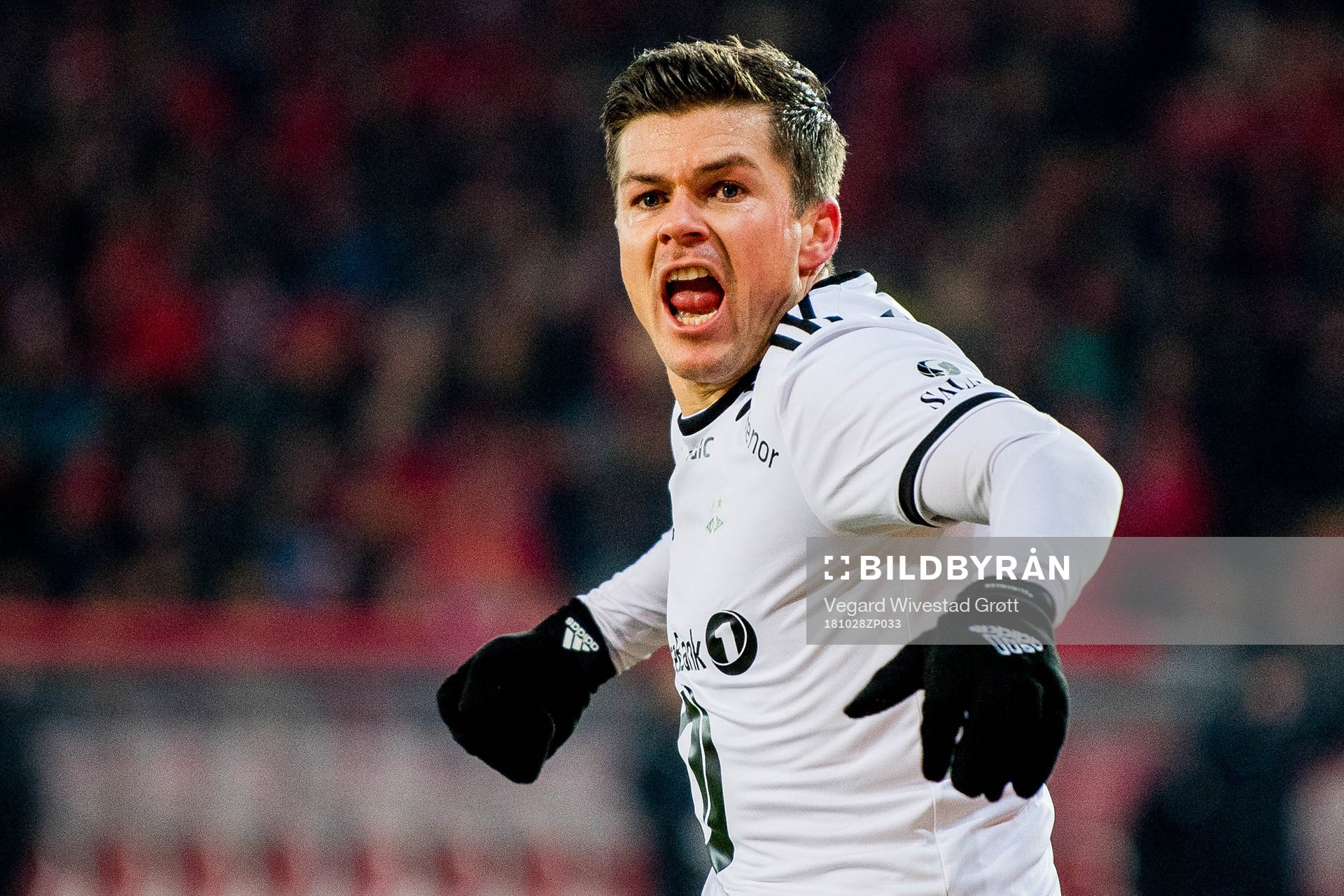 Pål André Helland of Rosenborg celebrates the 2-0 goal