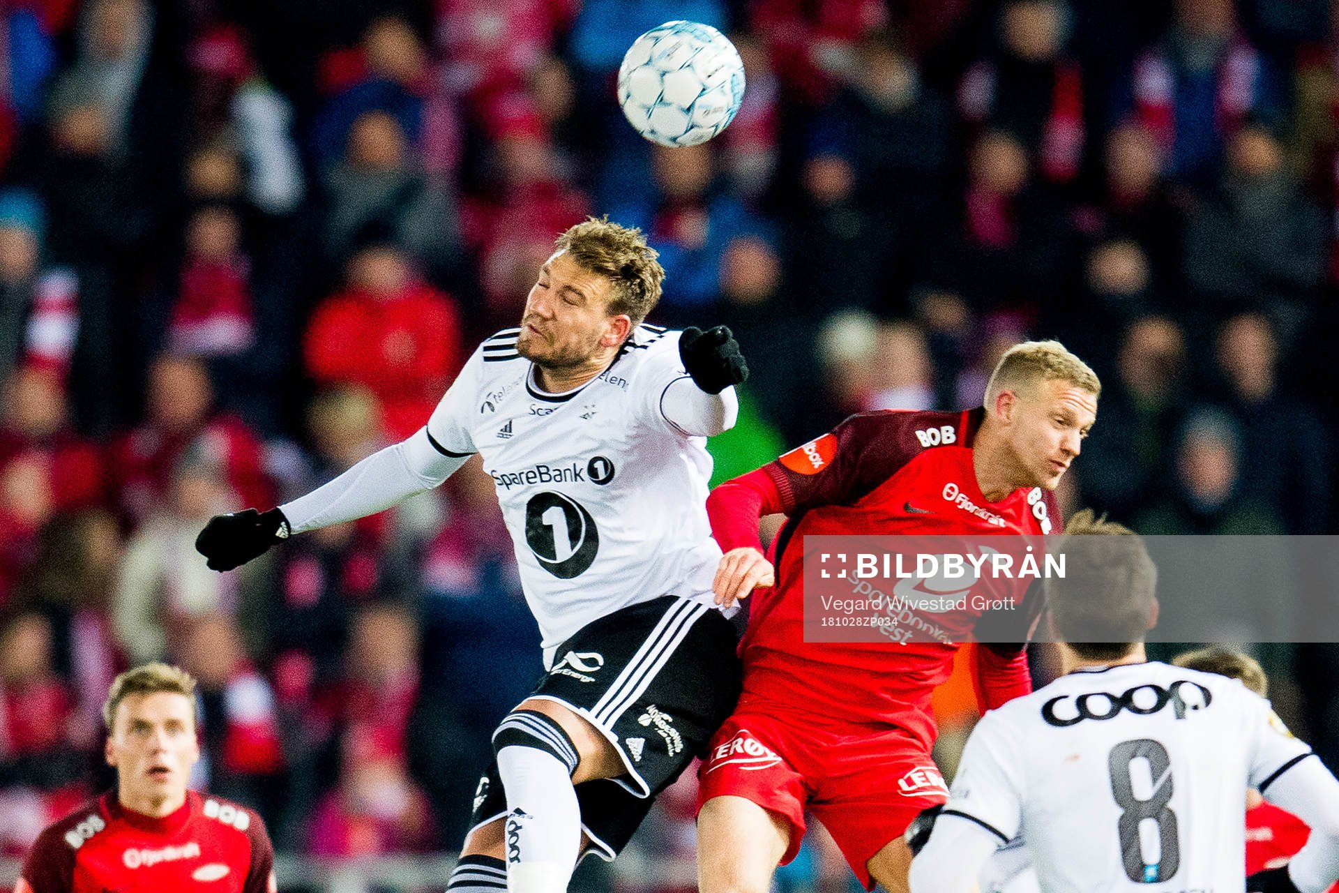 Nicklas Bendtner of Rosenborg and Peter Orry Larsen of Brann