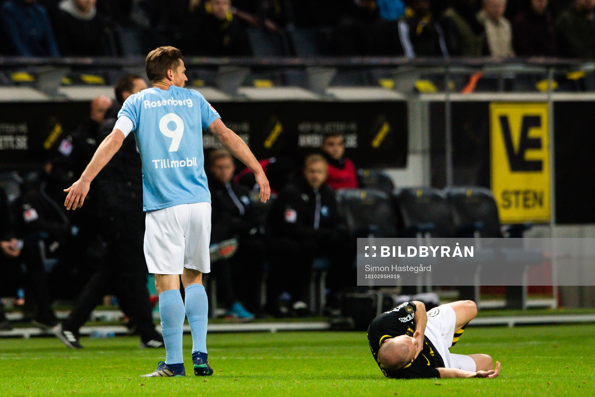 Malmö FFs Markus Rosenberg reagerar påm ett domslut