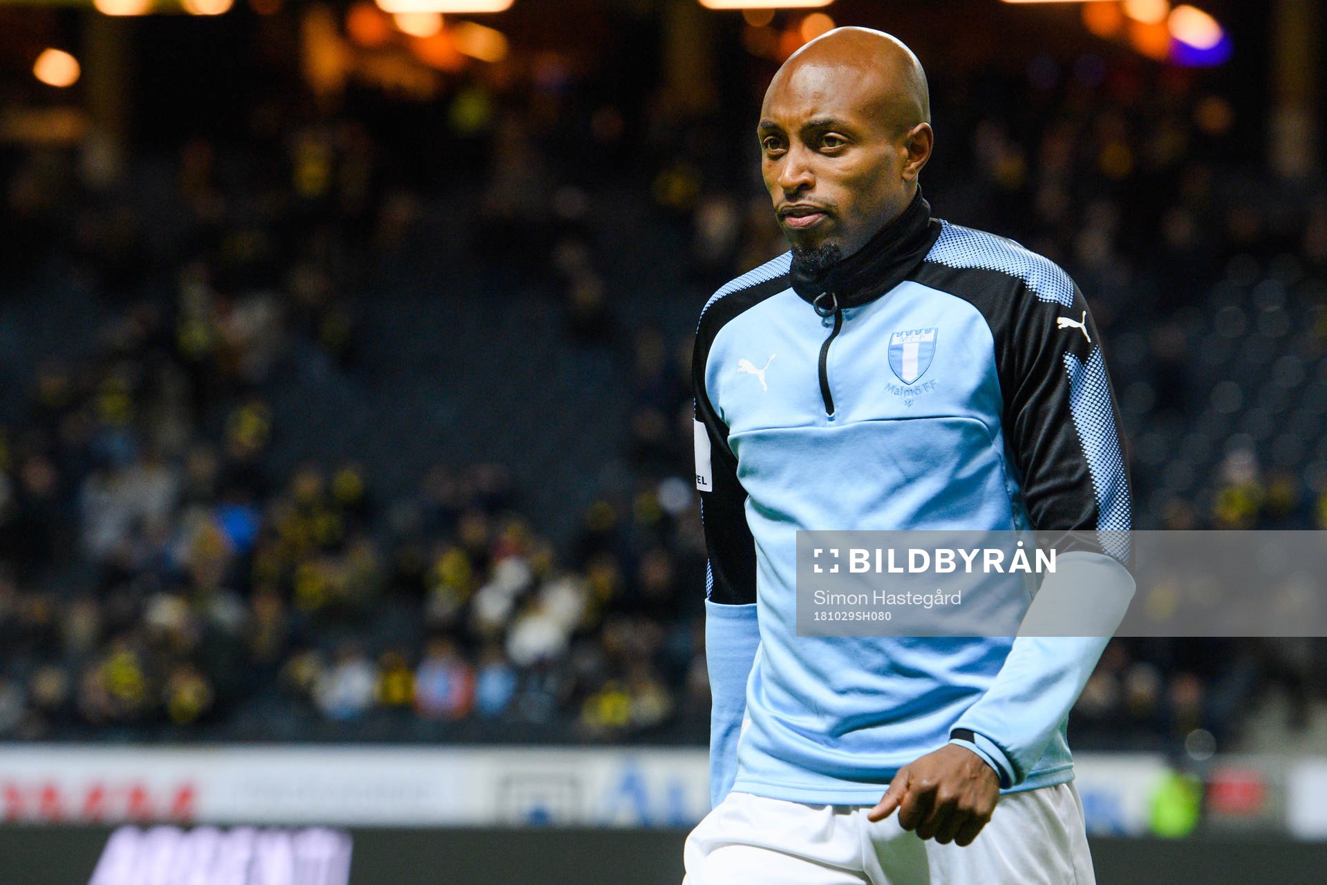 Malmö FFs Fouad Bachirou före fotbollsmatchen i