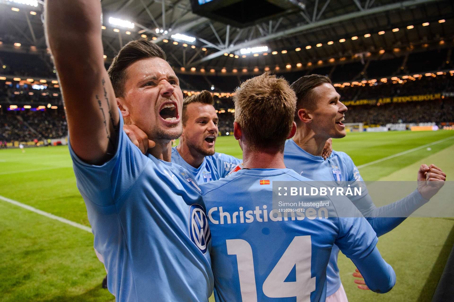 Malmö FFs Anders Christiansen och Marcus Antonsson jublar