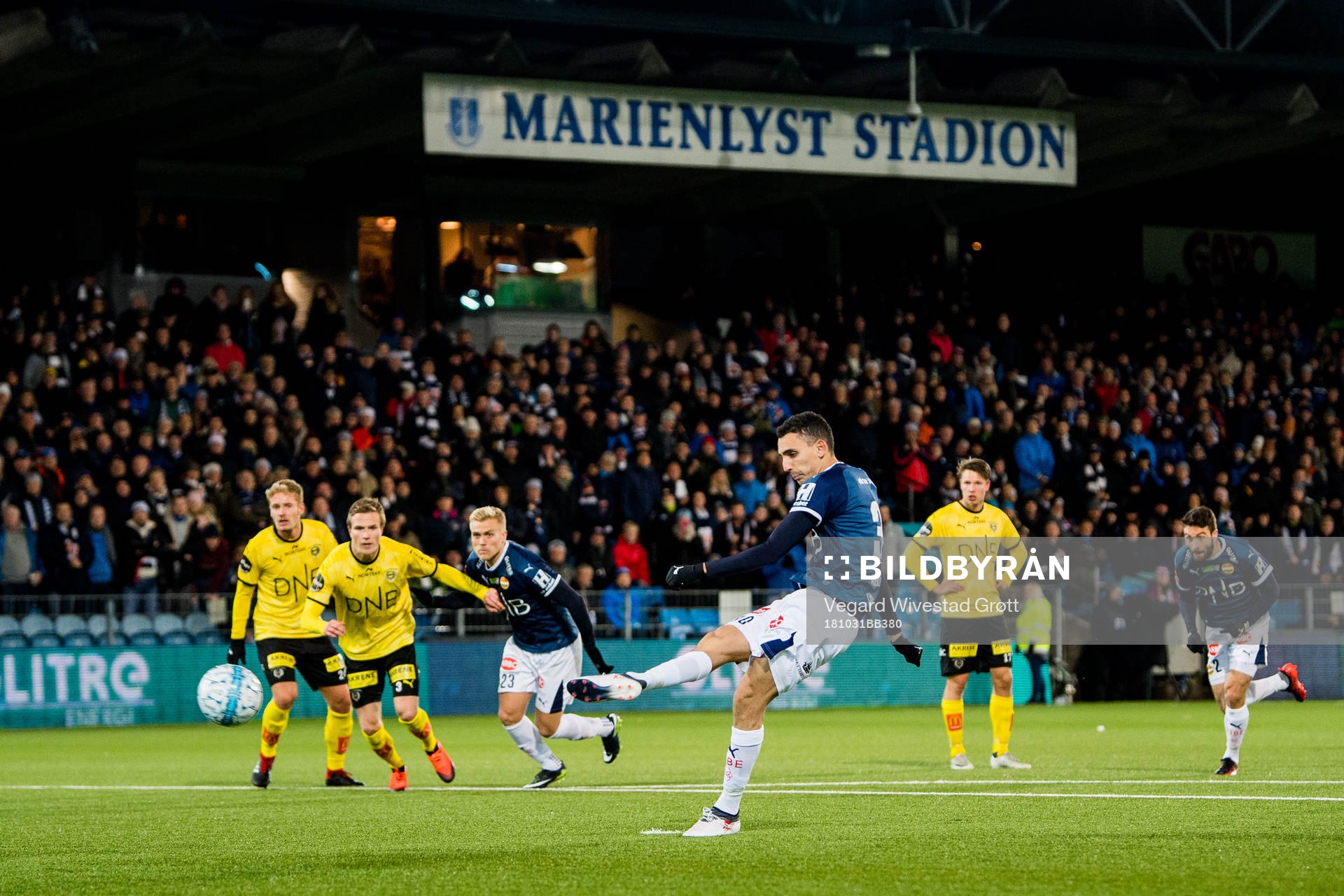 Mustafa Mos Abdellaoue of Strømsgodset scores the 2-0
