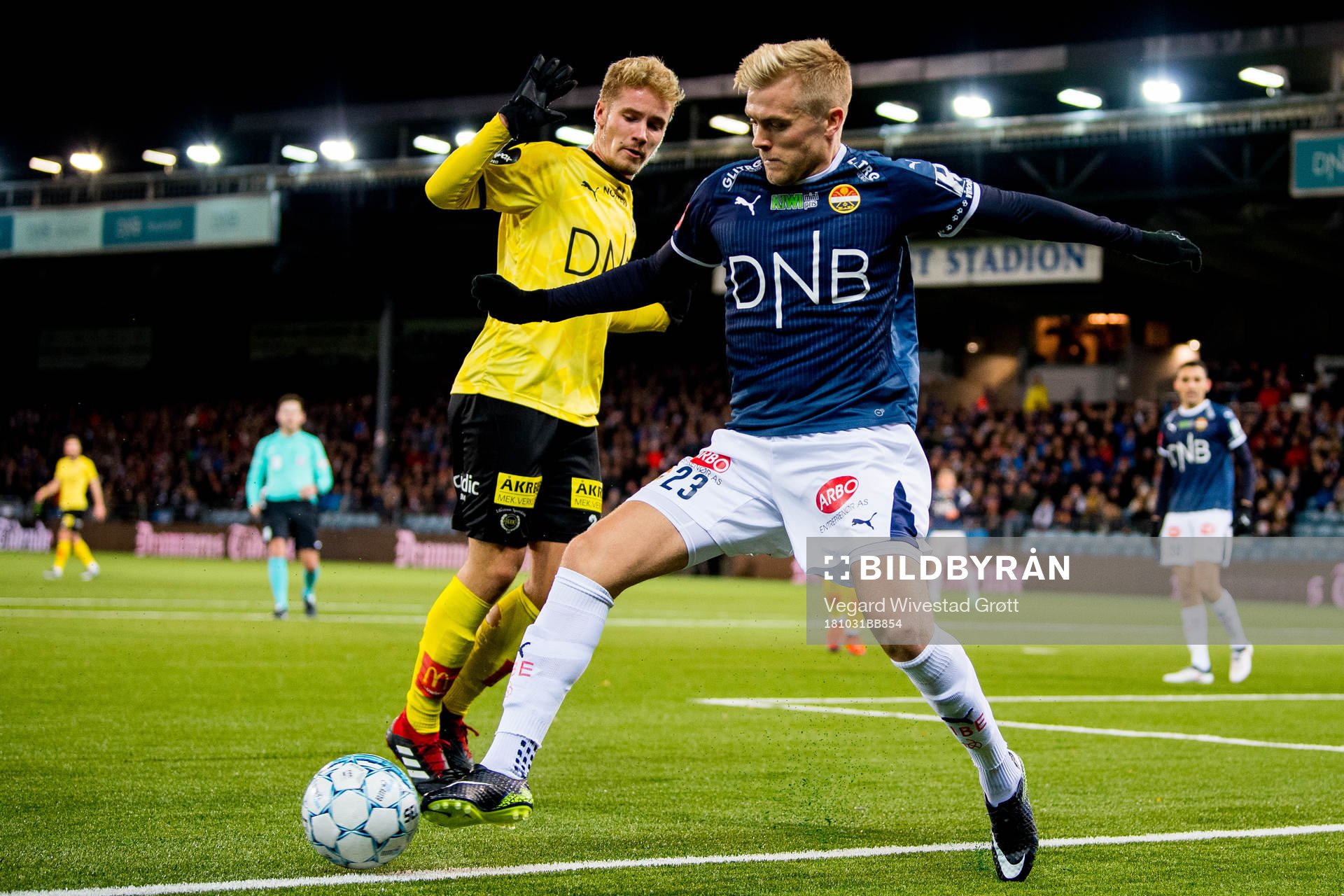 Erik Tobias Sandberg of Lillestrøm and Eirik Ulland