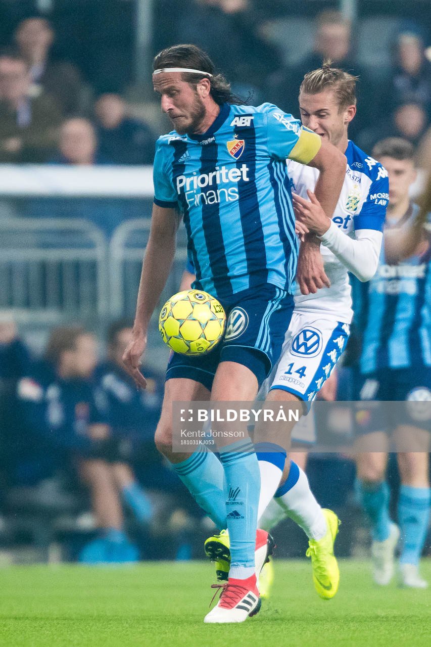 Djurgårdens Jonas Olsson och IFK Göteborgs Benjamin Nygren