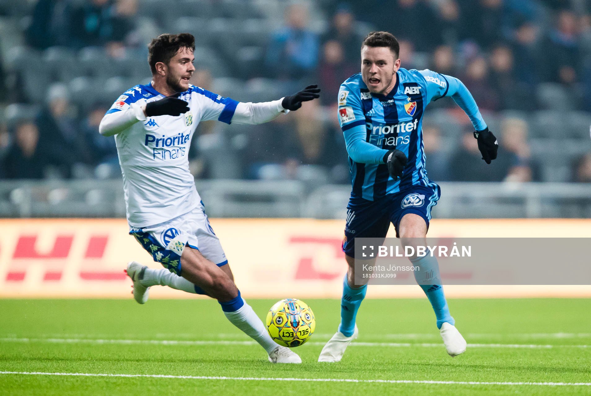 Djurgårdens Kerim Mrabti och IFK Göteborgs Fredrik Oldrup