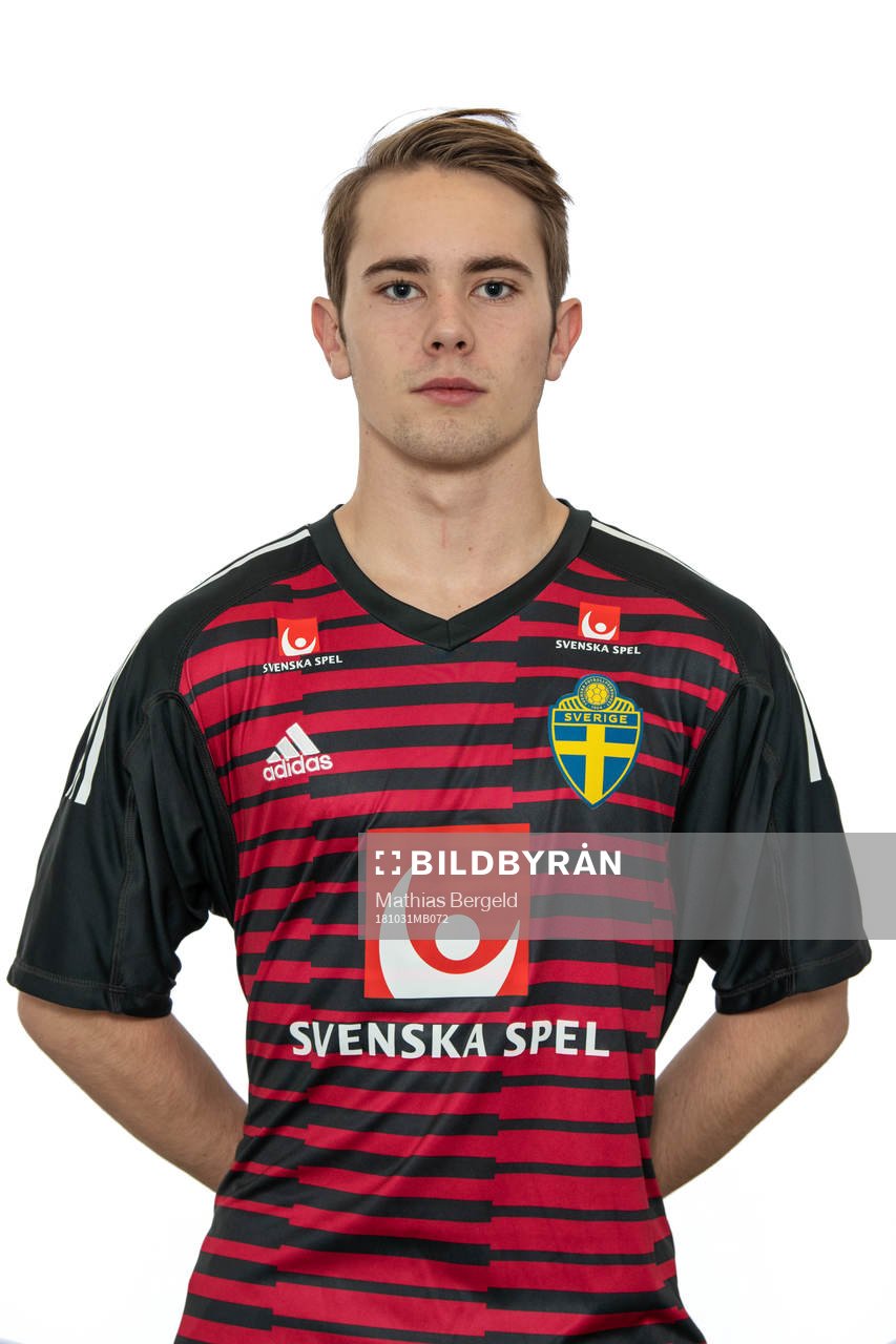 Hampus Jakobsson, målvakt, i Sveriges P19-landslag i futsal