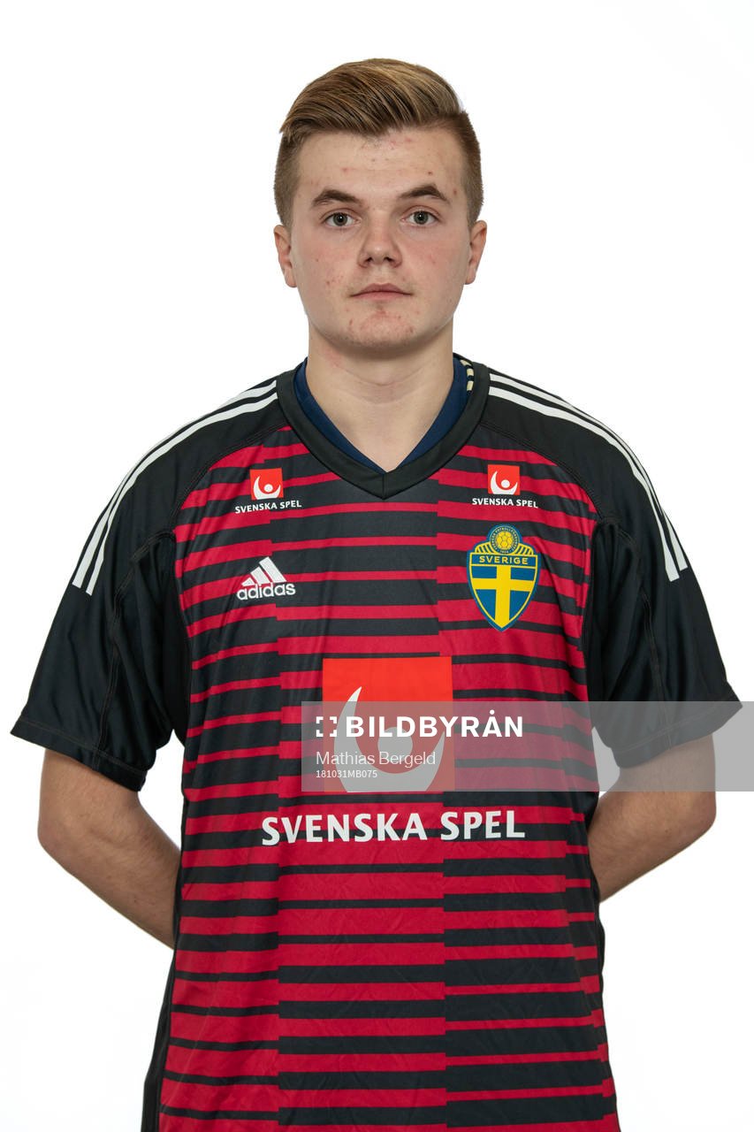 Simon Rohman, målvakt, i Sveriges P19-landslag i futsal