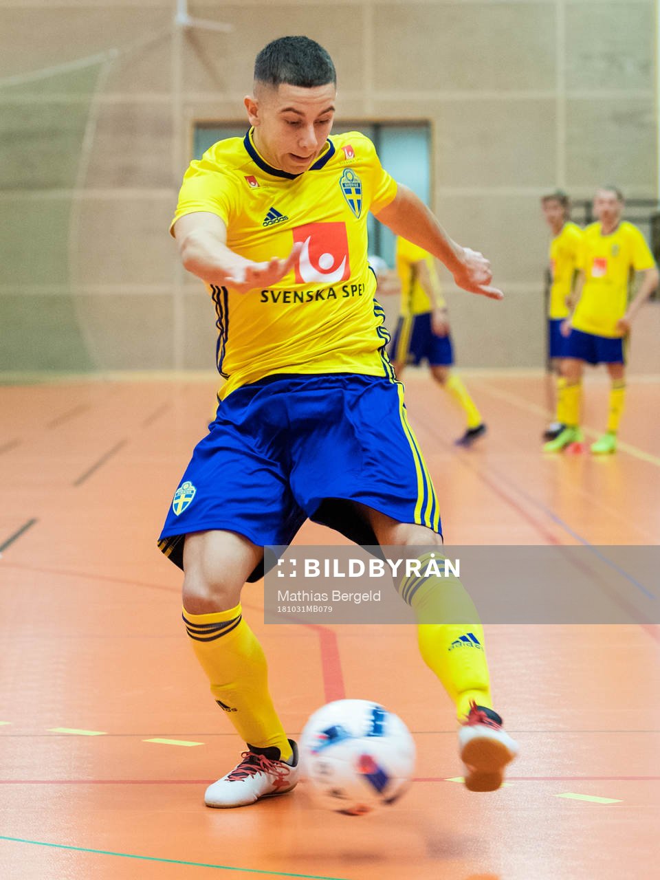 Stefan Veselinovic under en träning med Sveriges P19-landslag i futsal den 31 oktober 2018 i Göteborg.