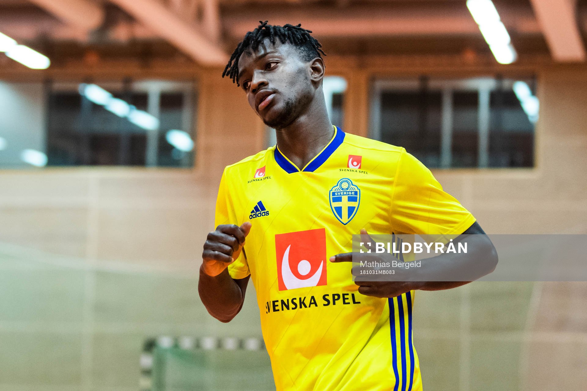Fonti Kanu under en träning med Sveriges P19-landslag i futsal den 31 oktober 2018 i Göteborg.