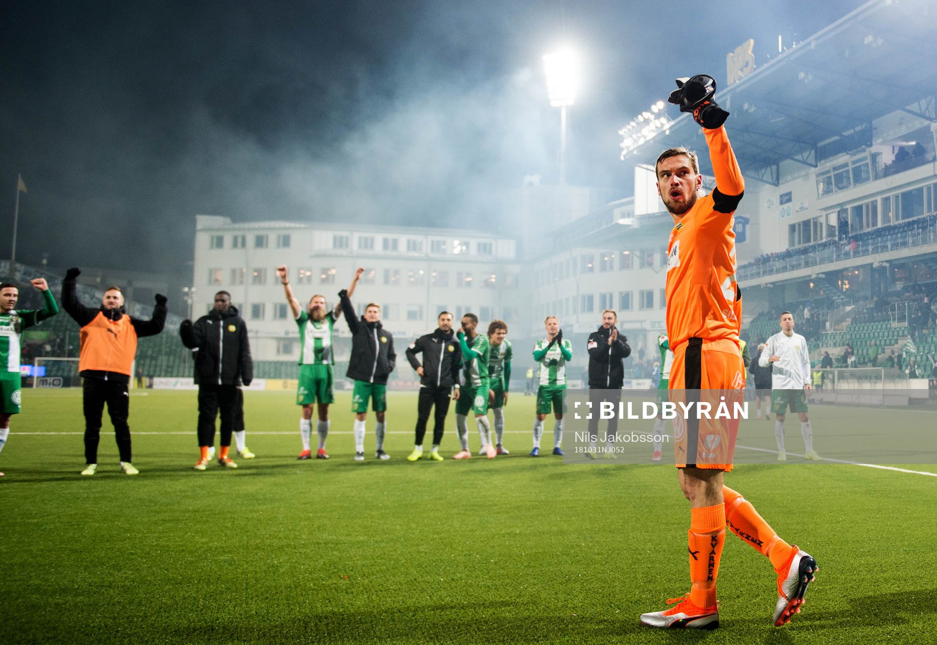 Hammarbys målvakt Davor Blazevic jublar