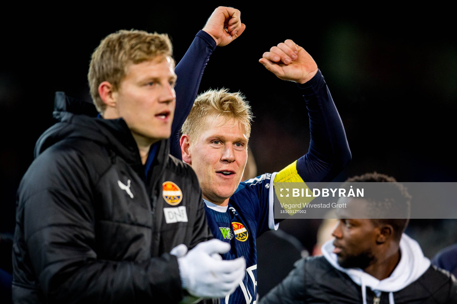 Jakob Glesnes of Strømsgodset celebrates