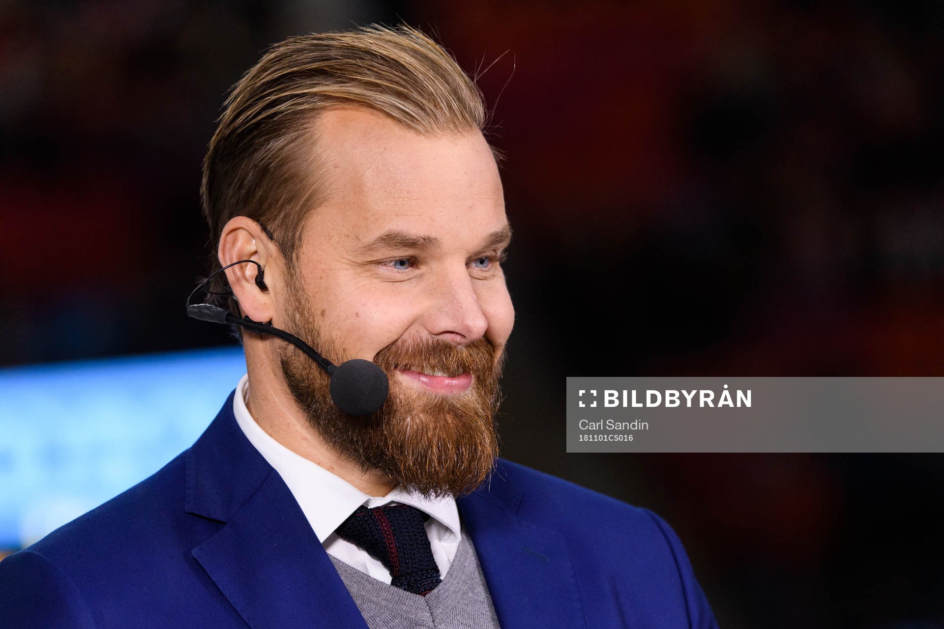 Cmores Sanny Lindström innan ishockeymatchen i SHL mellan
