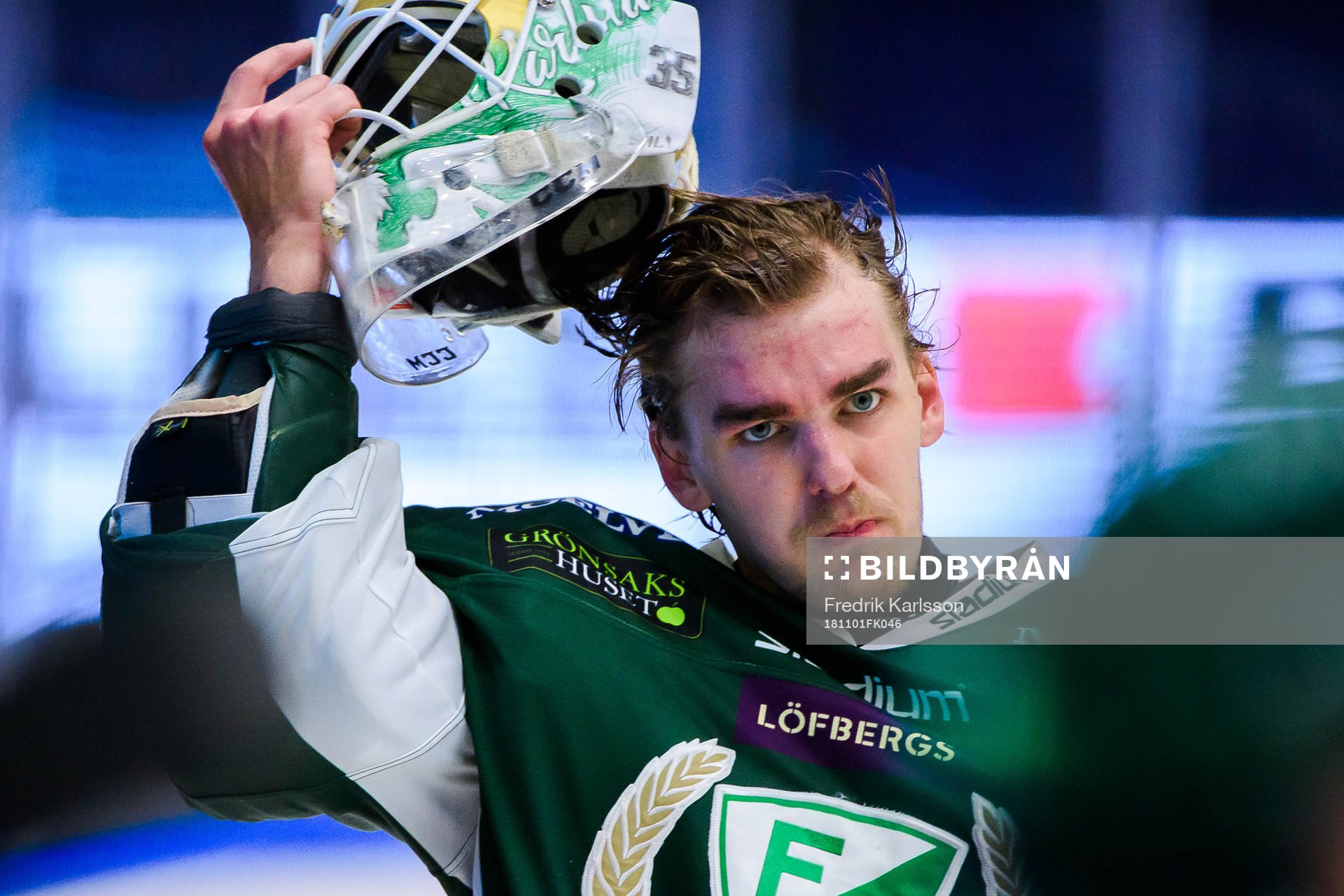 Färjestads målvakt Adam Werner