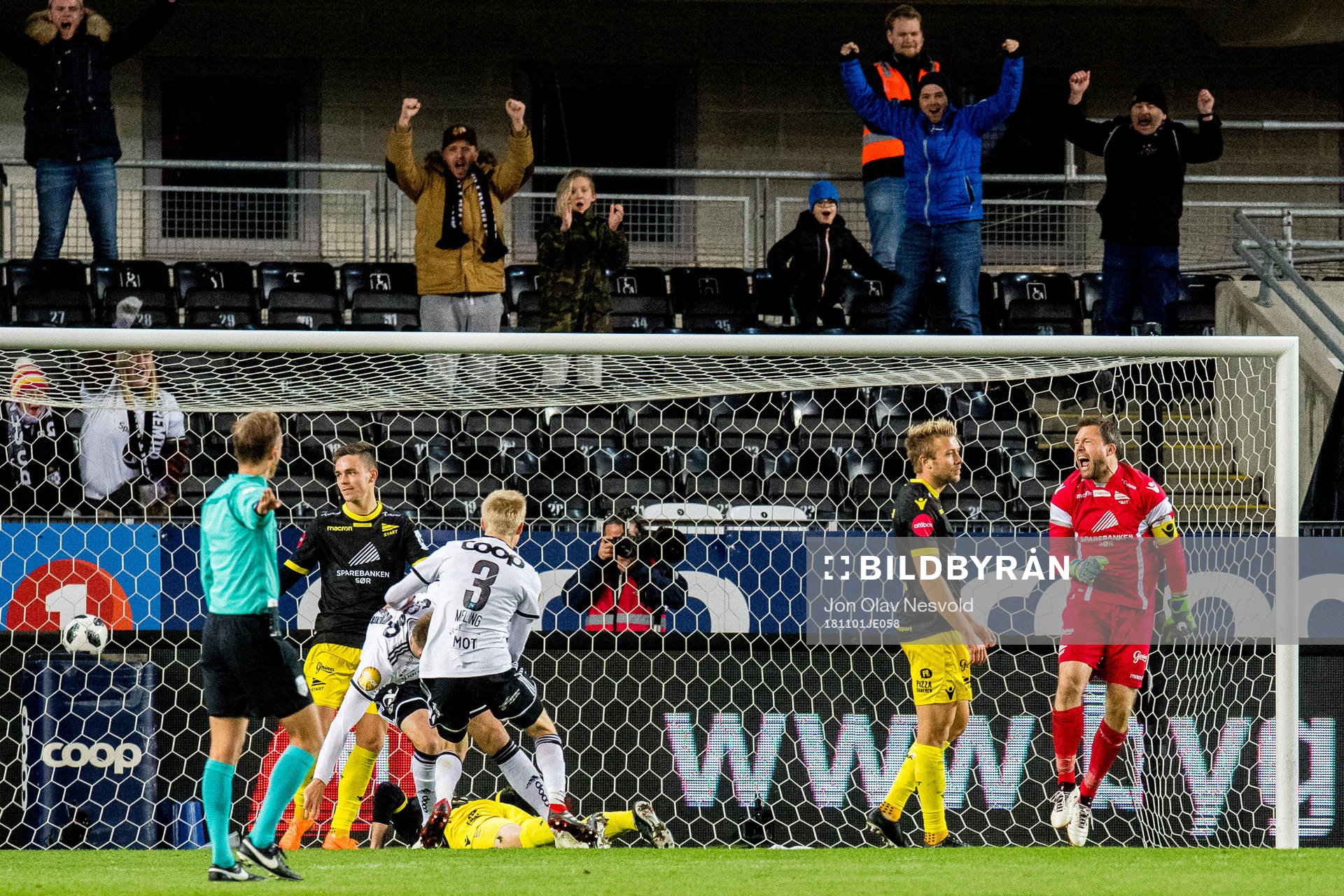 Goalkeeper Håkon Opdal of Start reacts