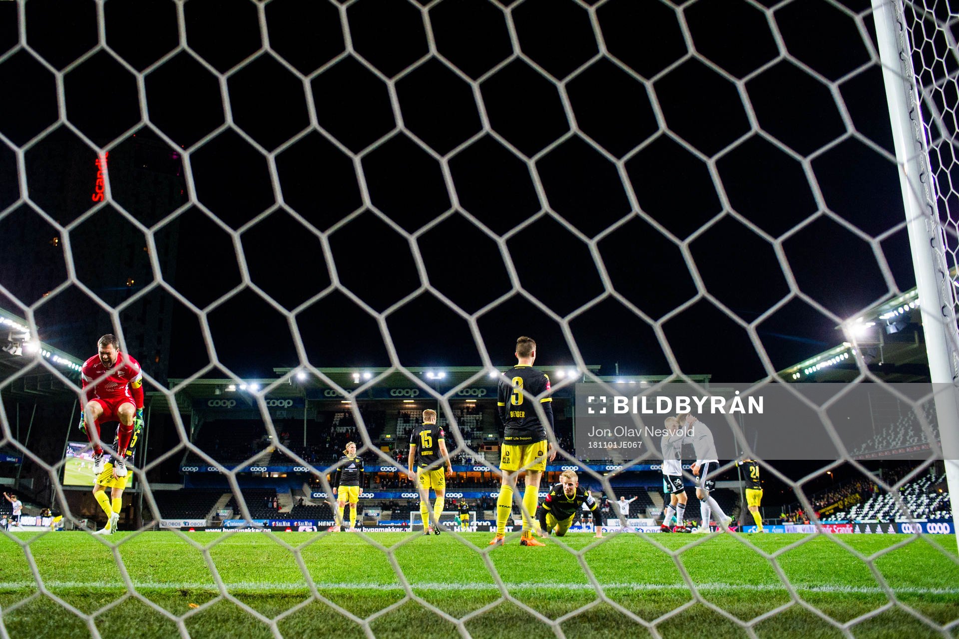 Goalkeeper Håkon Opdal of Start reacts while the players